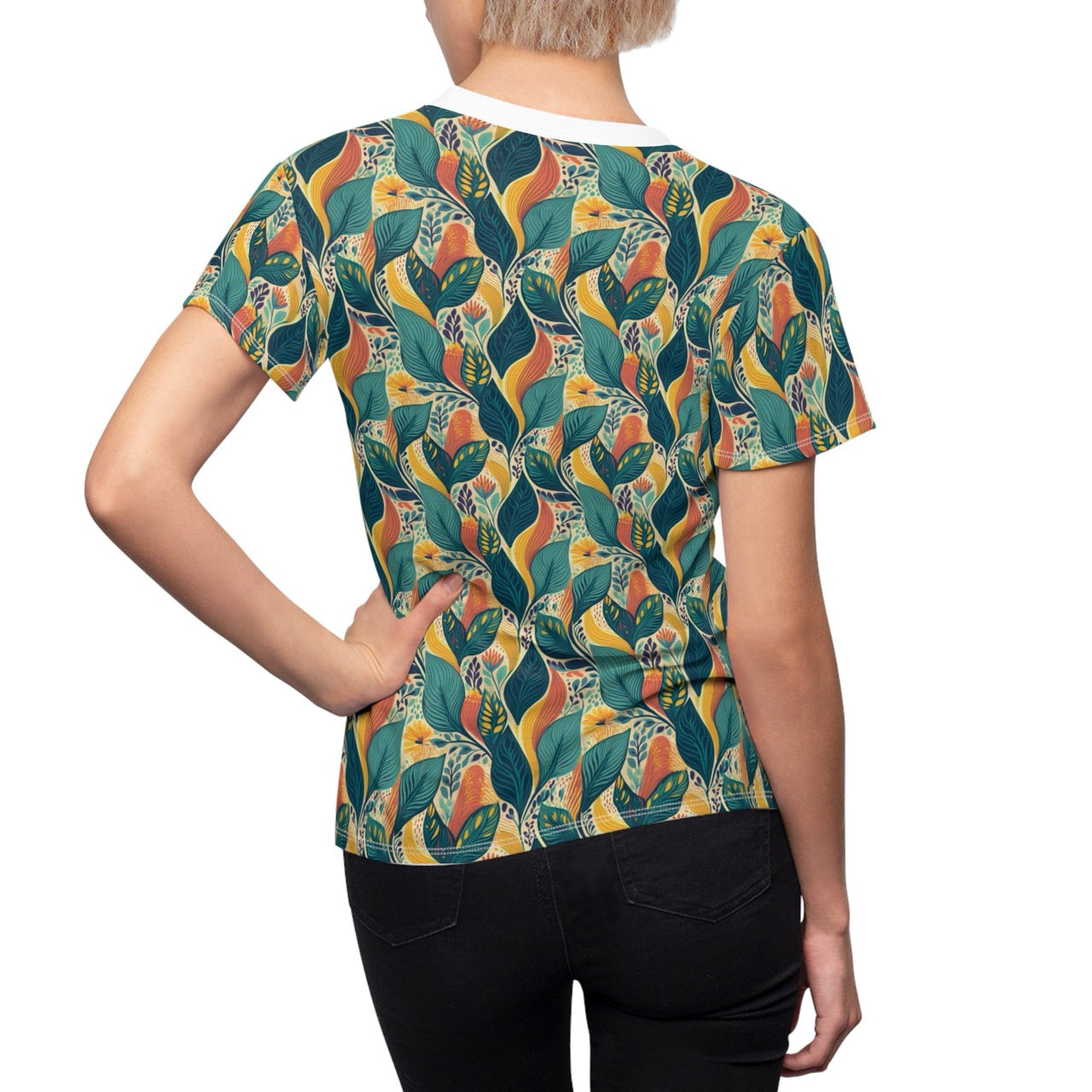 Autumn Symphony Botanicals Women's T-Shirt – Elegant Fall-Inspired Floral Tee for Effortless Style