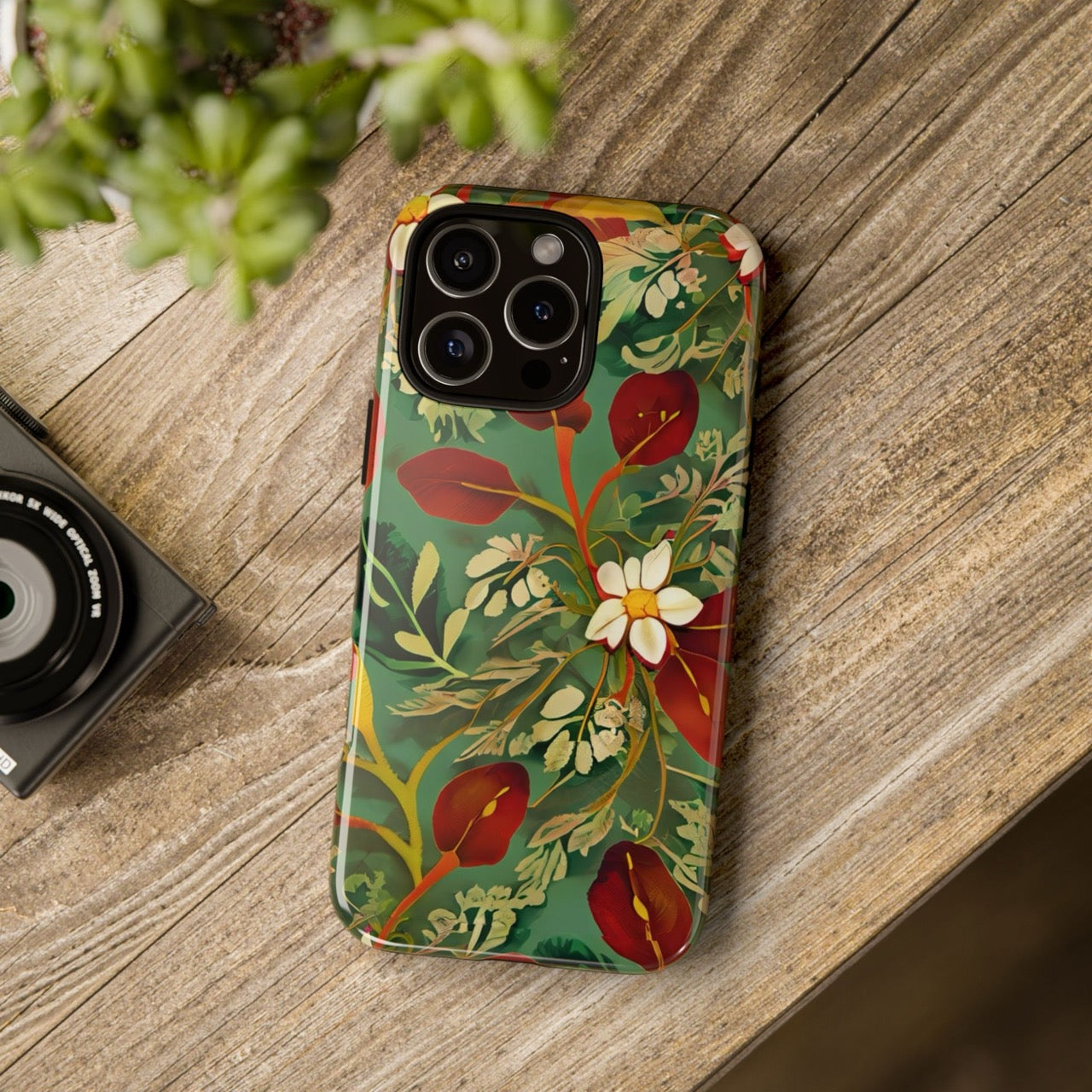 Golden Leaf Reverie iPhone Tough Case | Botanical Floral Protection