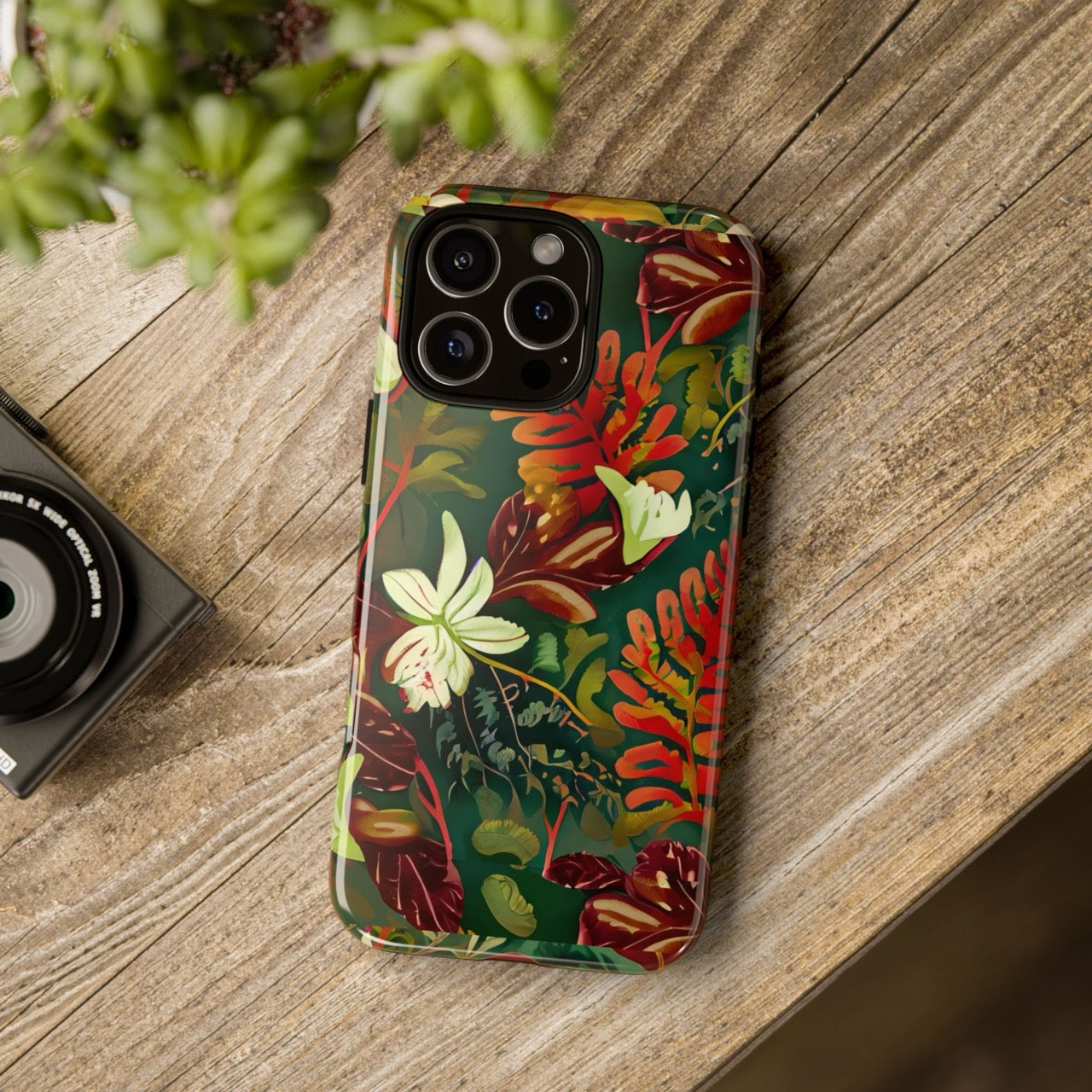 Verdant Cascade Elegance iPhone Tough Case | Tropical Botanical Design