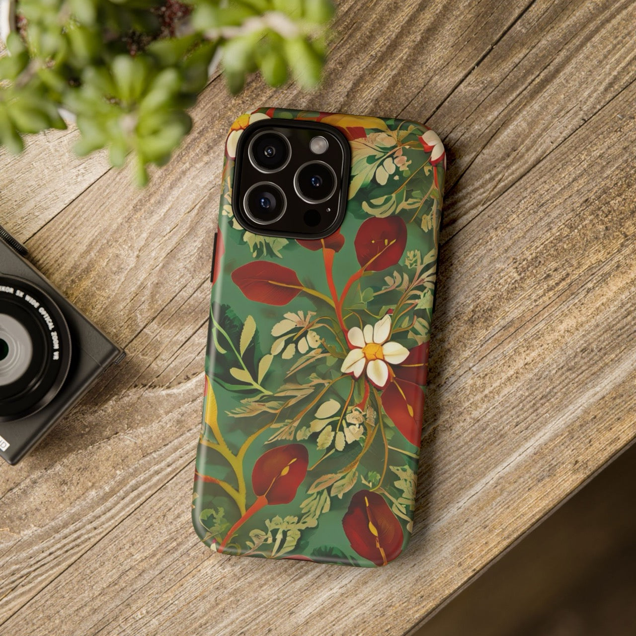 Golden Leaf Reverie iPhone Tough Case | Botanical Floral Protection
