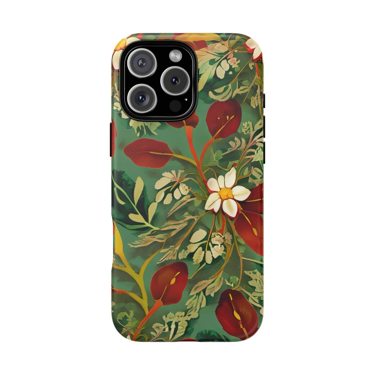 Golden Leaf Reverie iPhone Tough Case | Botanical Floral Protection
