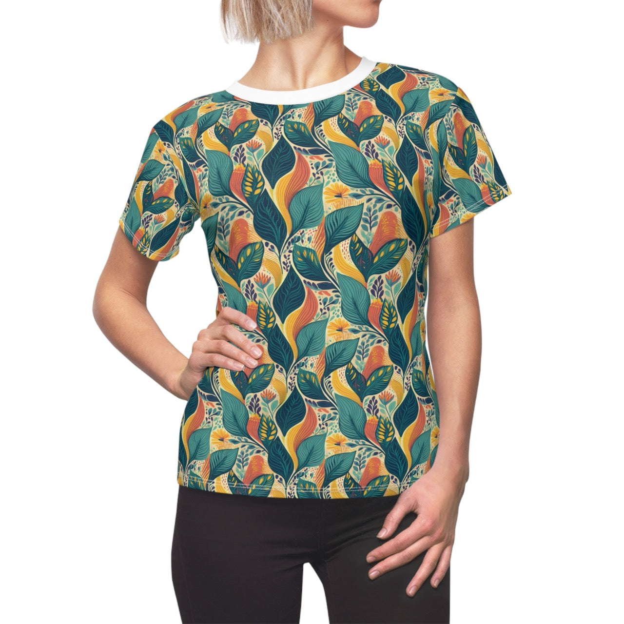 Autumn Symphony Botanicals Women's T-Shirt – Elegant Fall-Inspired Floral Tee for Effortless Style