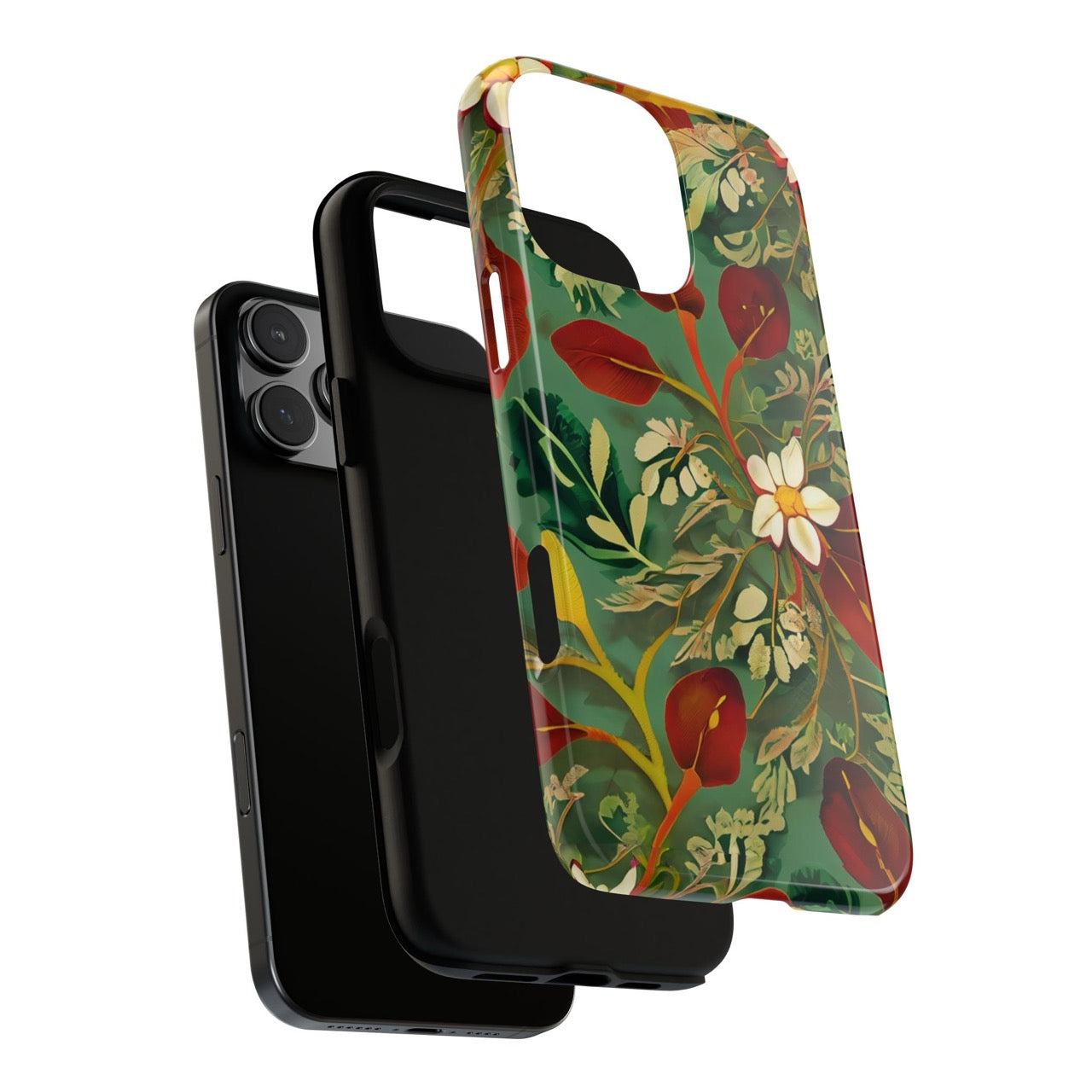 Golden Leaf Reverie iPhone Tough Case | Botanical Floral Protection