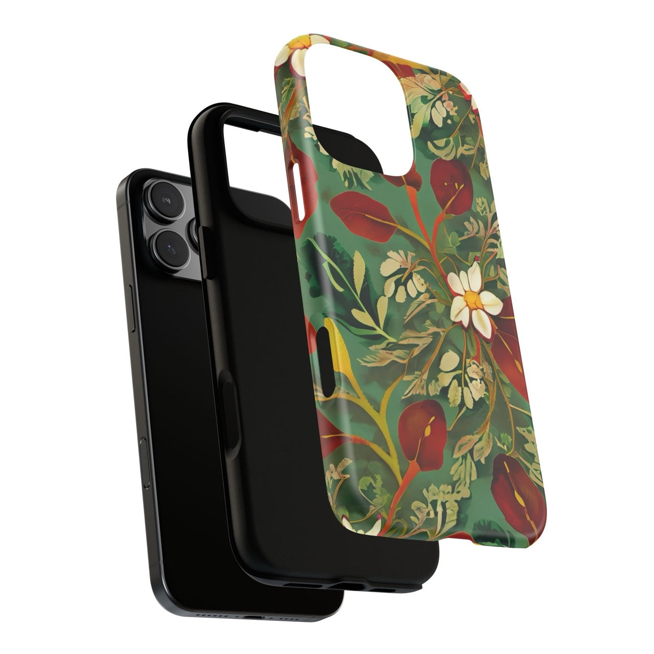 Golden Leaf Reverie iPhone Tough Case | Botanical Floral Protection