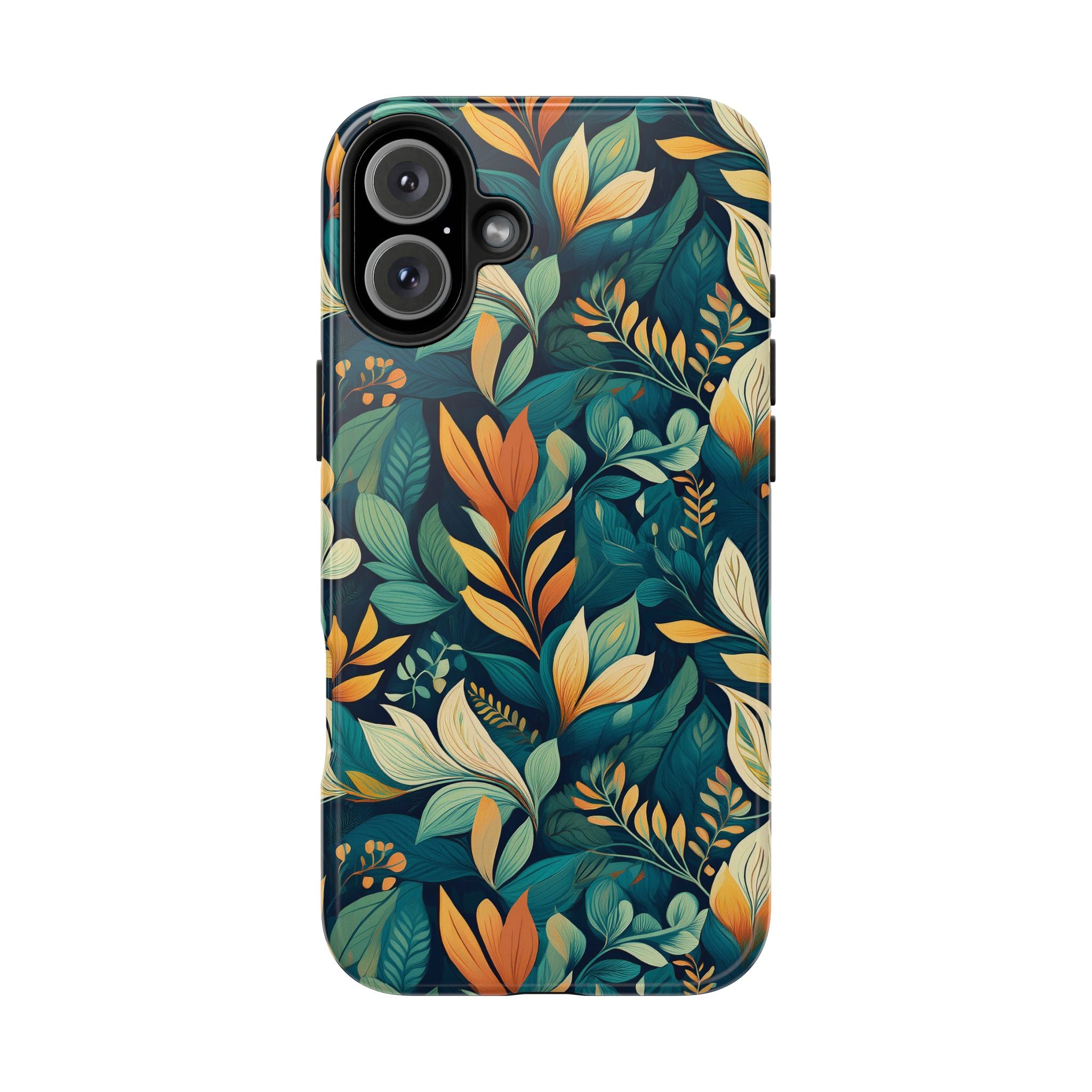 Golden Hour Foliage iPhone Tough Phone Cases – Superior Protection, Shock Dispersion & Wireless Charging Compatible