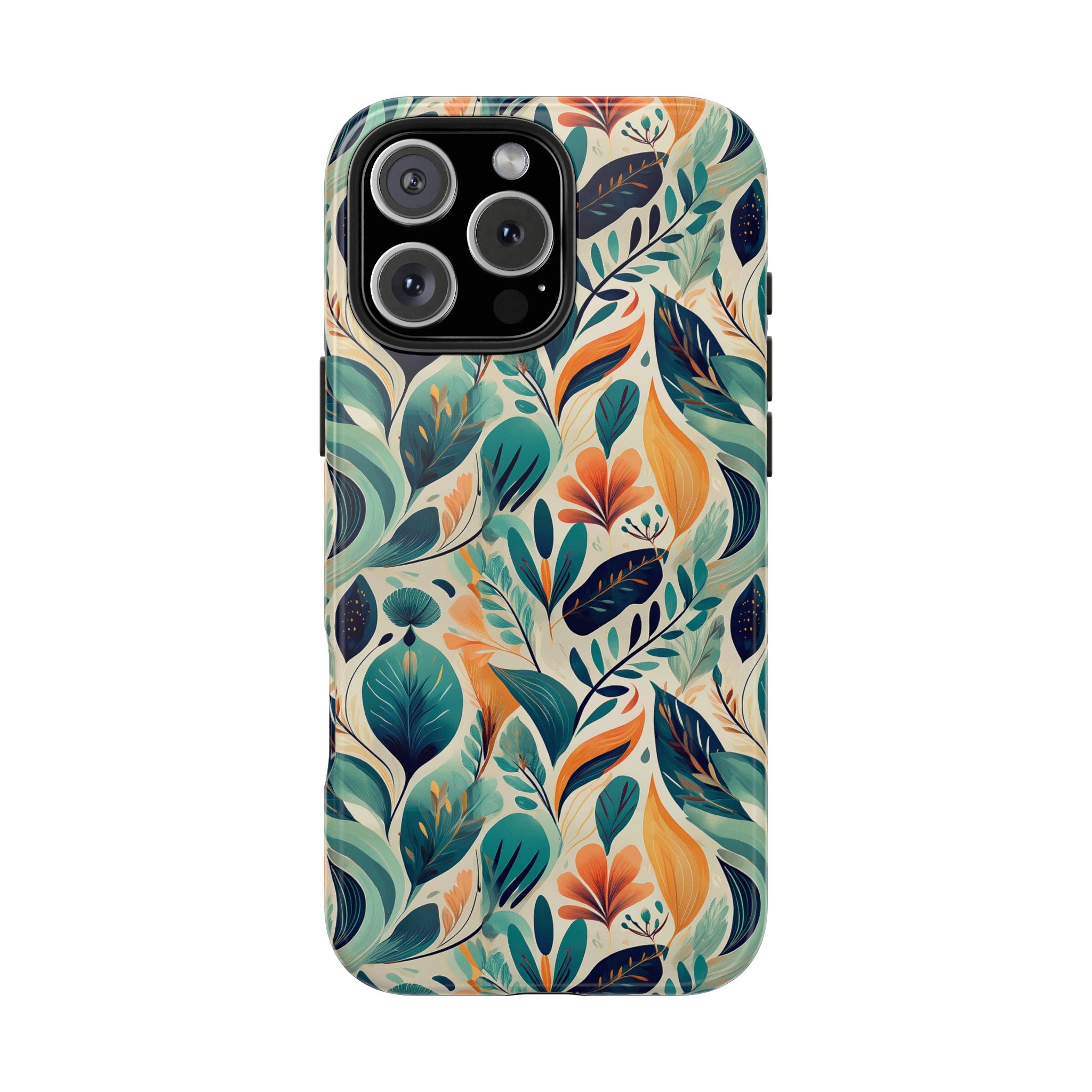 Floral Harmony Cascade iPhone Tough Phone Cases – Superior Protection, Shock Dispersion & Wireless Charging Compatible