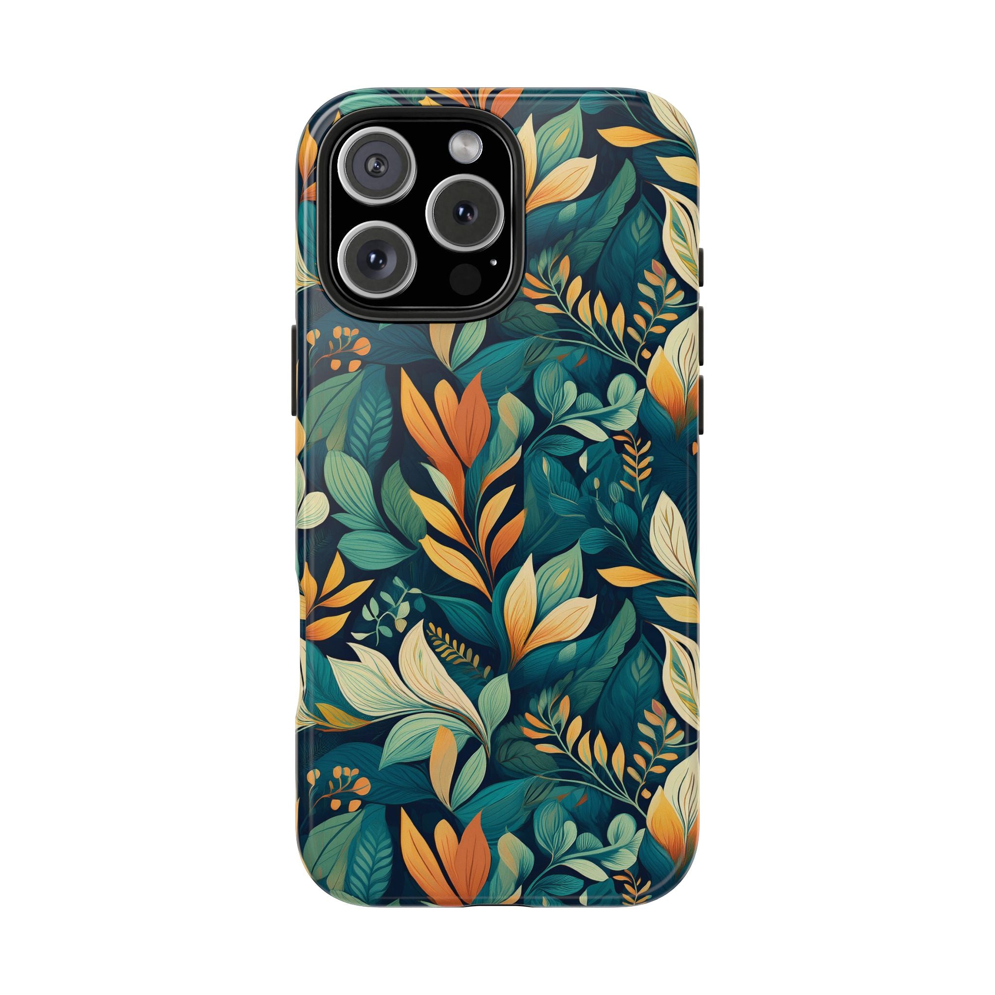 Golden Hour Foliage iPhone Tough Phone Cases – Superior Protection, Shock Dispersion & Wireless Charging Compatible