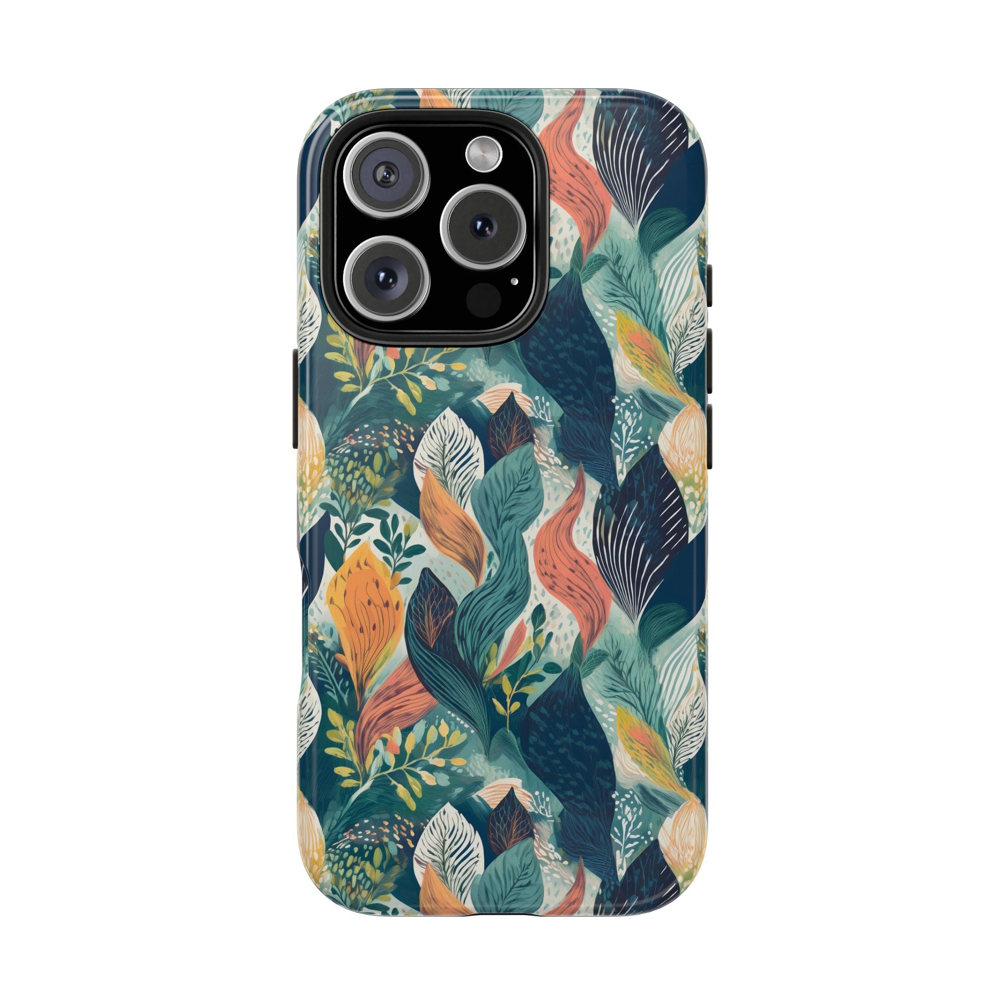 Tropical Twilight Elegance iPhone Tough Phone Cases – Superior Protection, Shock Dispersion & Wireless Charging Compatible