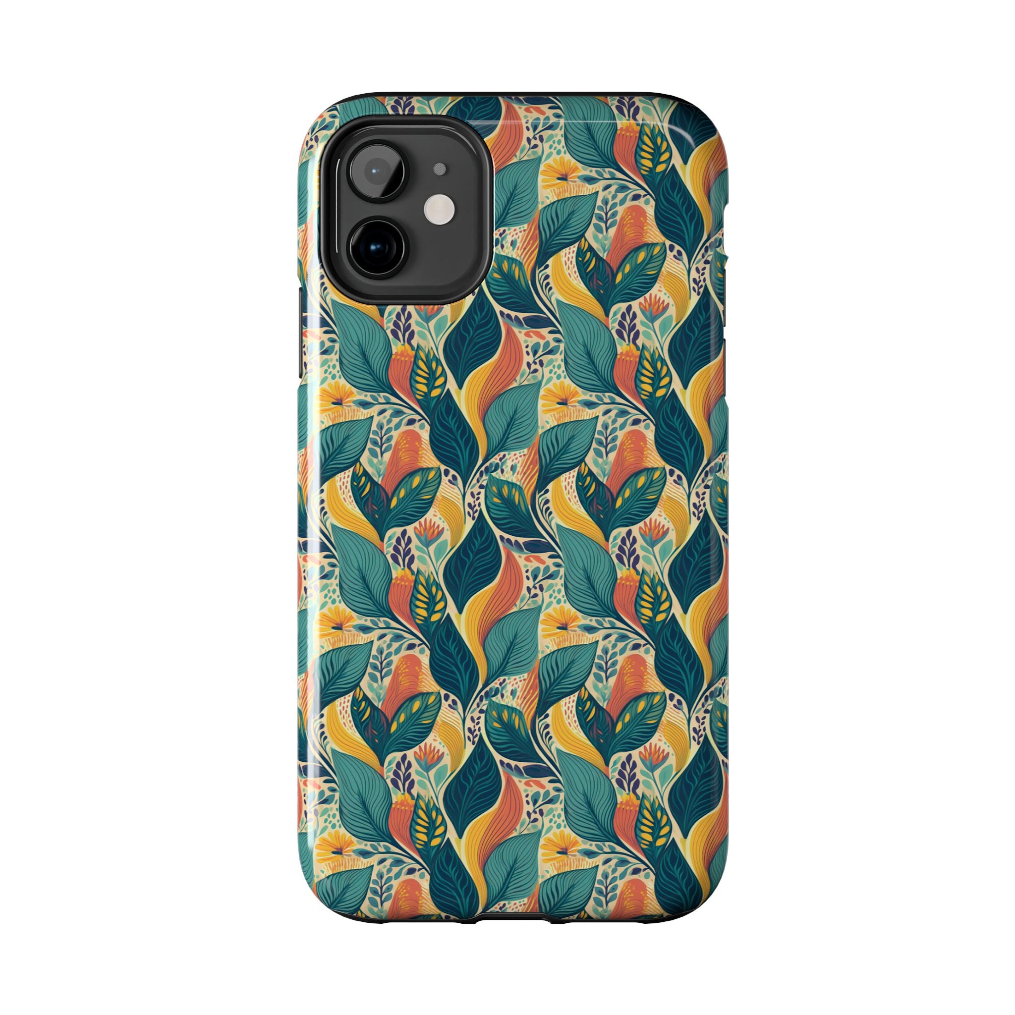 Autumn Symphony Botanicals iPhone Tough Phone Cases – Superior Protection, Shock Dispersion & Wireless Charging Compatible