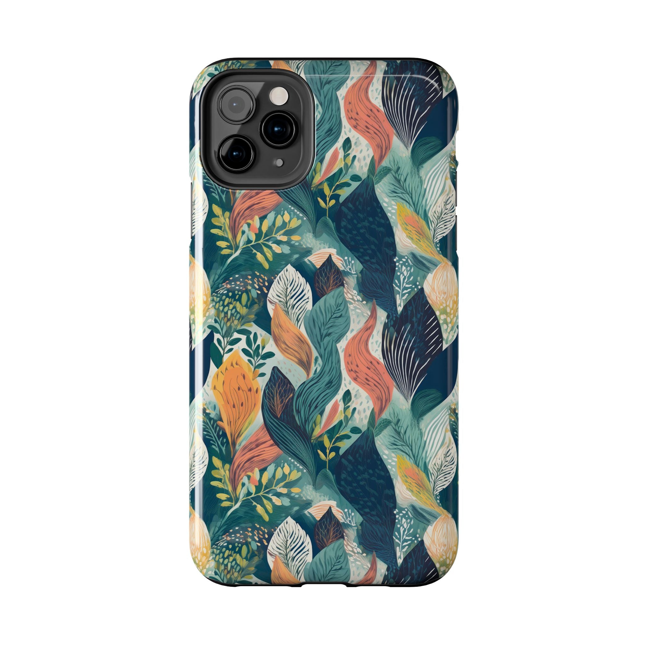 Tropical Twilight Elegance iPhone Tough Phone Cases – Superior Protection, Shock Dispersion & Wireless Charging Compatible