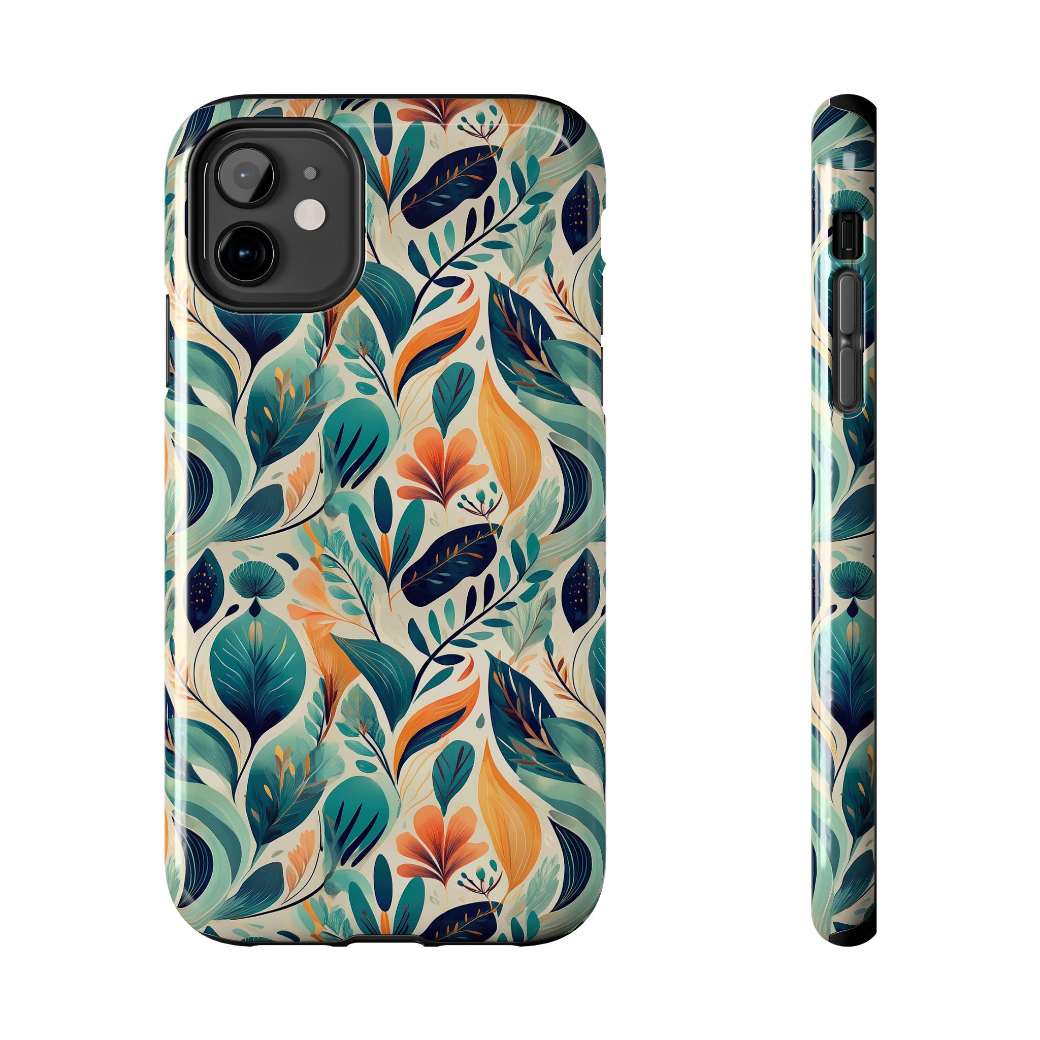 Floral Harmony Cascade iPhone Tough Phone Cases – Superior Protection, Shock Dispersion & Wireless Charging Compatible