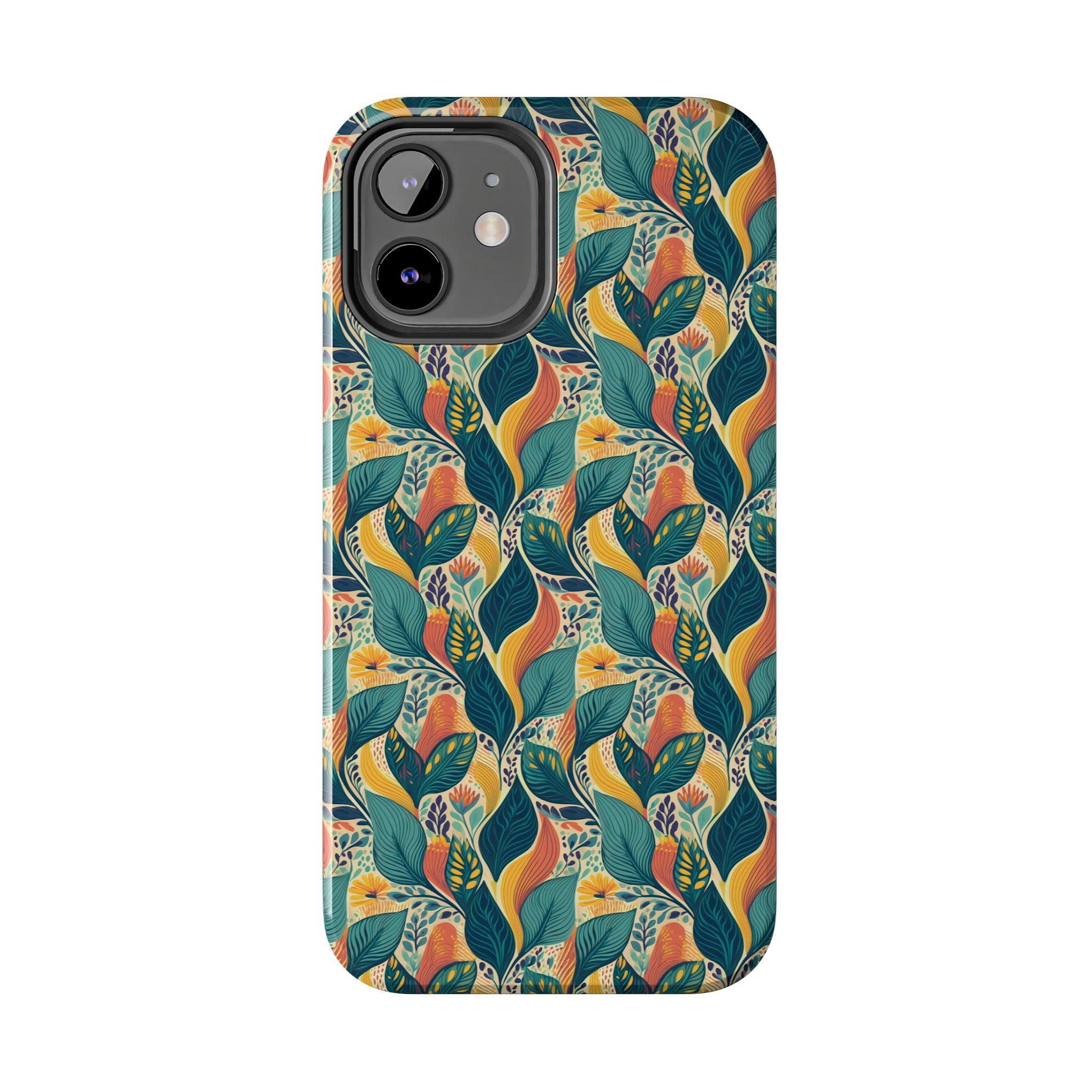 Autumn Symphony Botanicals iPhone Tough Phone Cases – Superior Protection, Shock Dispersion & Wireless Charging Compatible