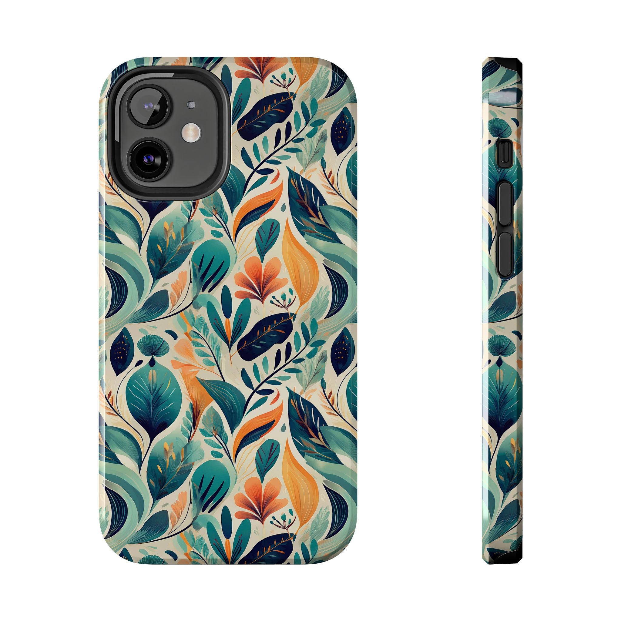 Floral Harmony Cascade iPhone Tough Phone Cases – Superior Protection, Shock Dispersion & Wireless Charging Compatible