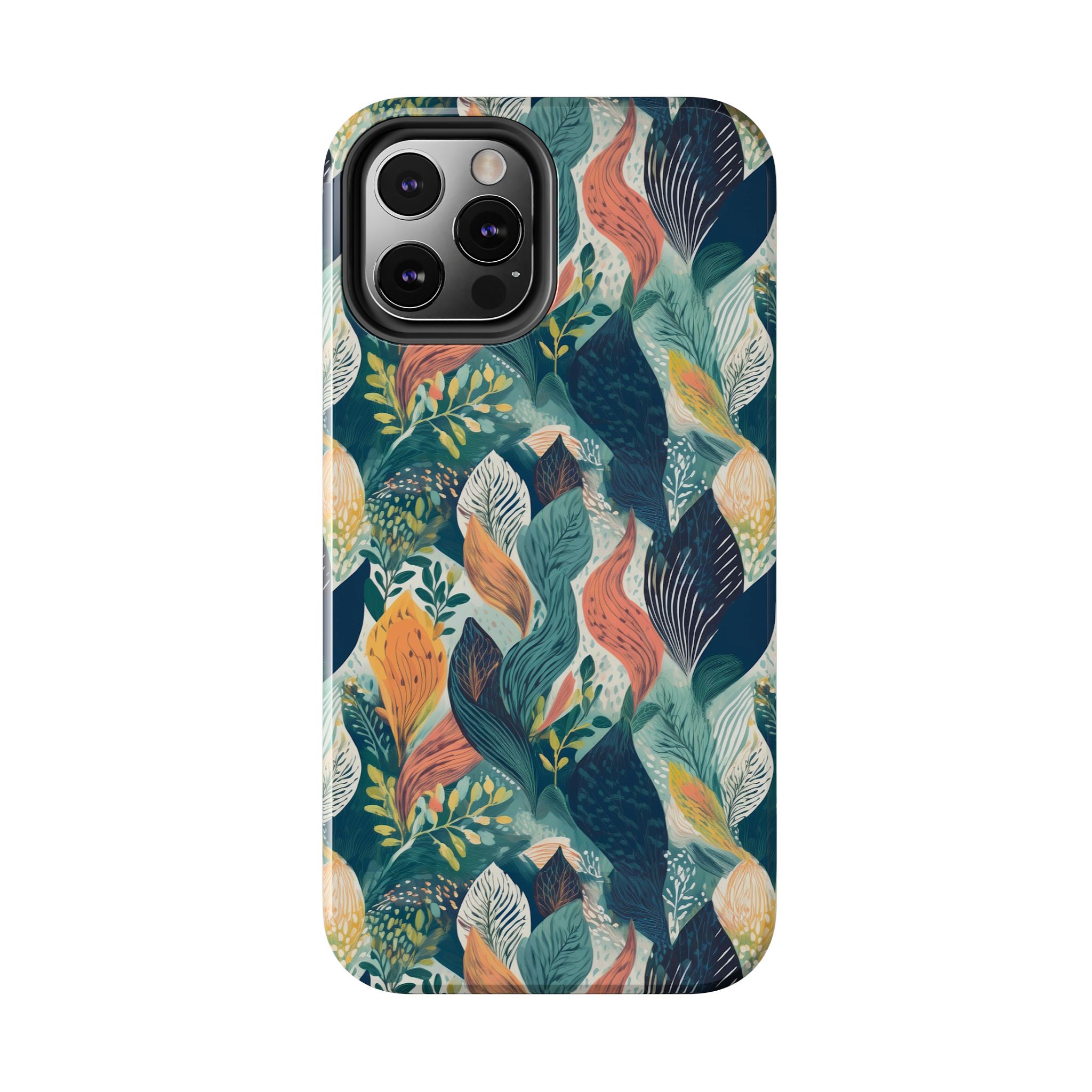 Tropical Twilight Elegance iPhone Tough Phone Cases – Superior Protection, Shock Dispersion & Wireless Charging Compatible