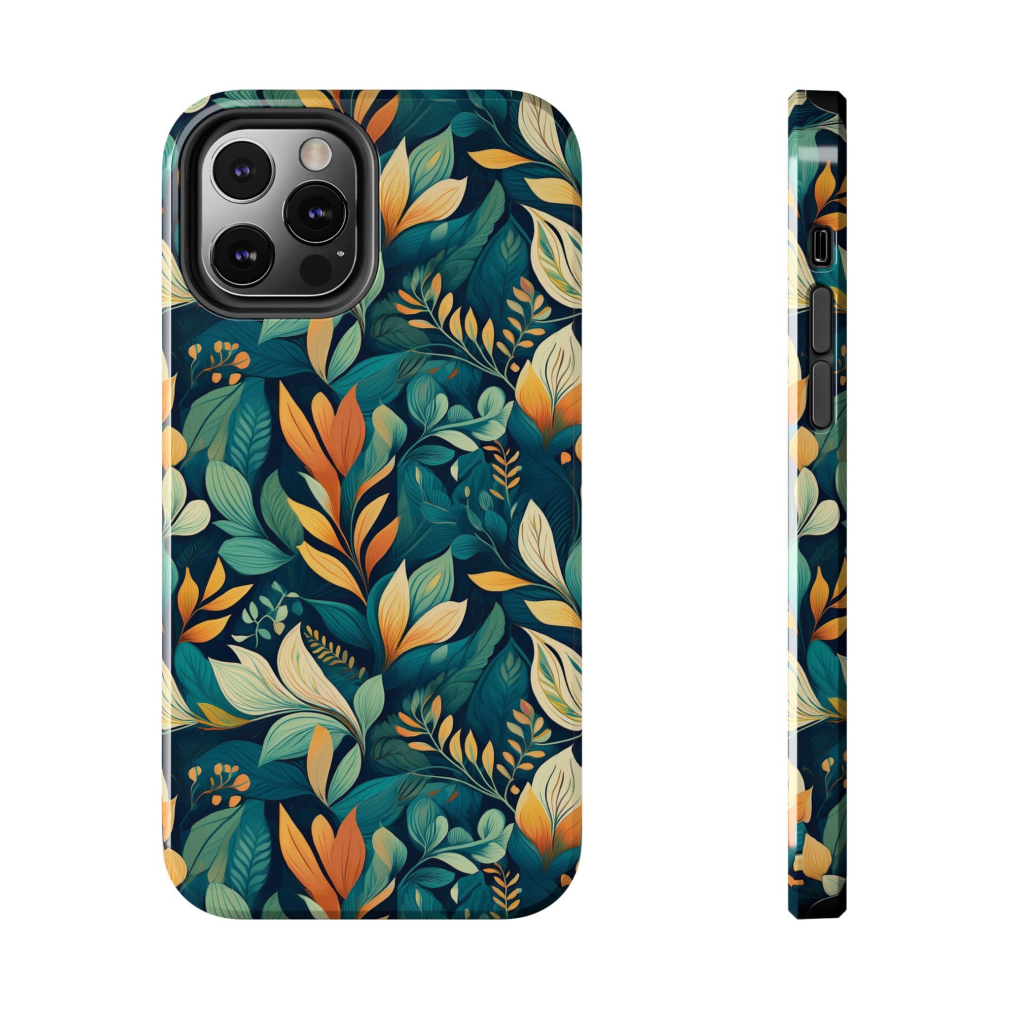 Golden Hour Foliage iPhone Tough Phone Cases – Superior Protection, Shock Dispersion & Wireless Charging Compatible