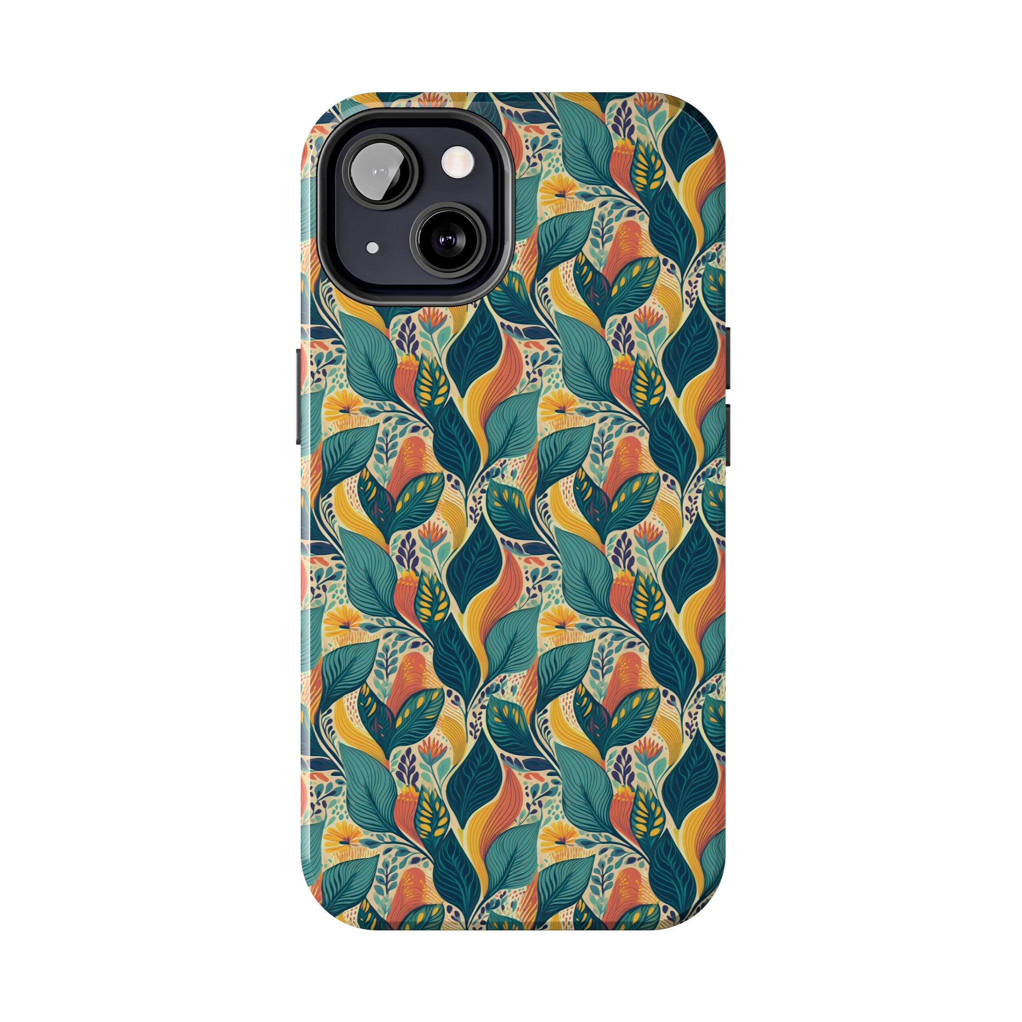 Autumn Symphony Botanicals iPhone Tough Phone Cases – Superior Protection, Shock Dispersion & Wireless Charging Compatible