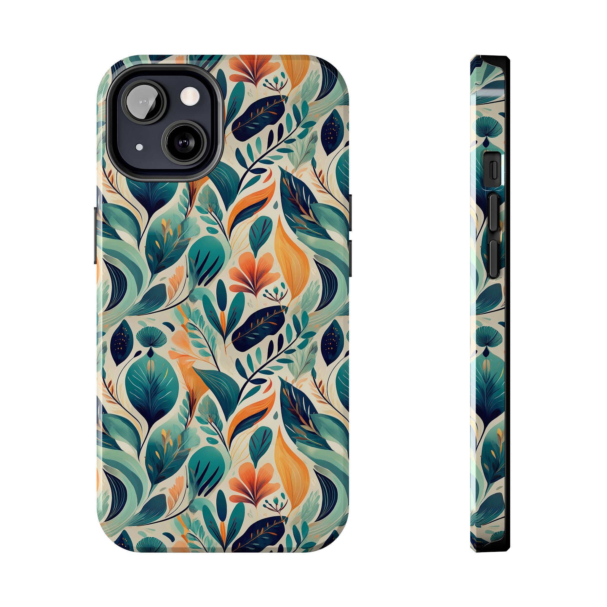 Floral Harmony Cascade iPhone Tough Phone Cases – Superior Protection, Shock Dispersion & Wireless Charging Compatible