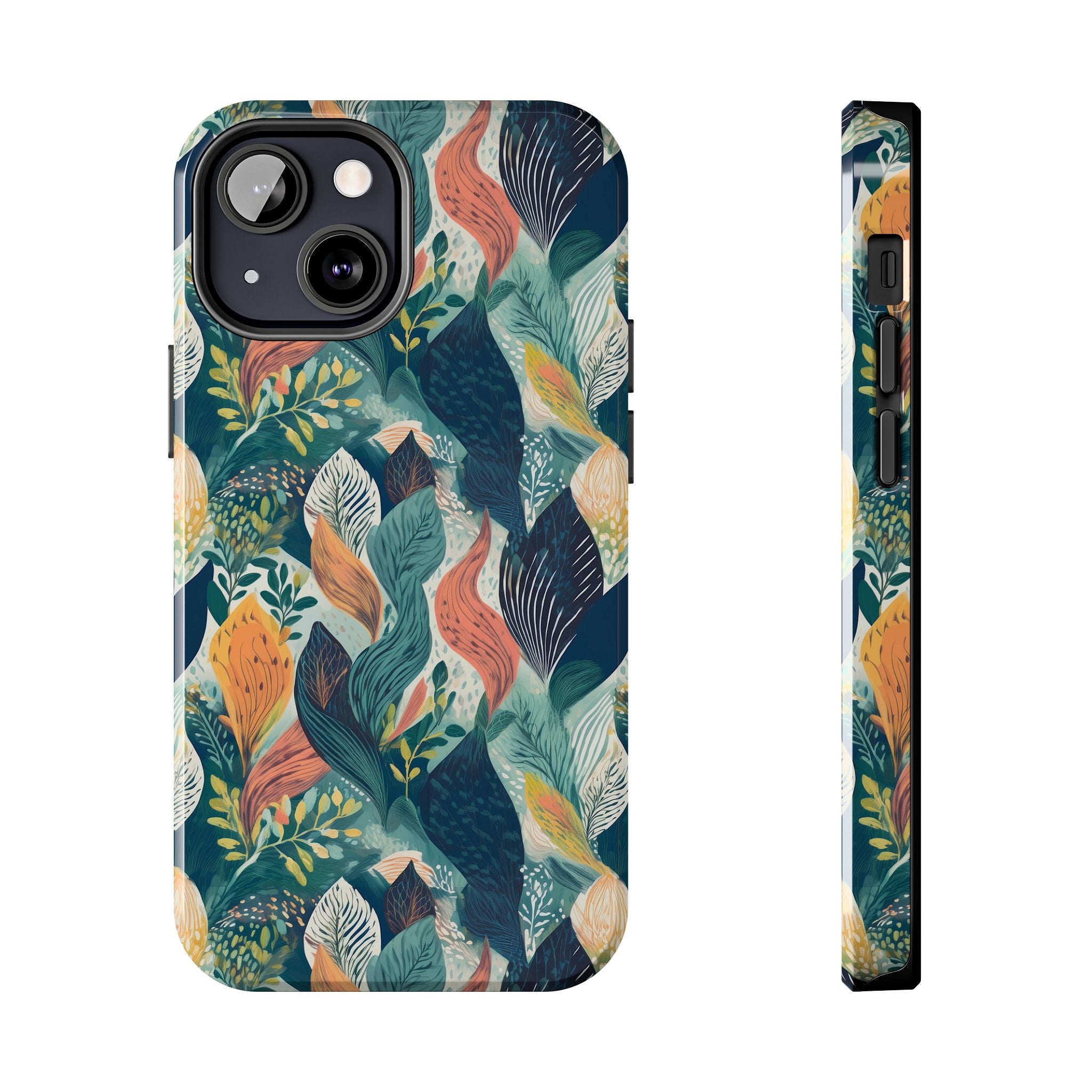 Tropical Twilight Elegance iPhone Tough Phone Cases – Superior Protection, Shock Dispersion & Wireless Charging Compatible