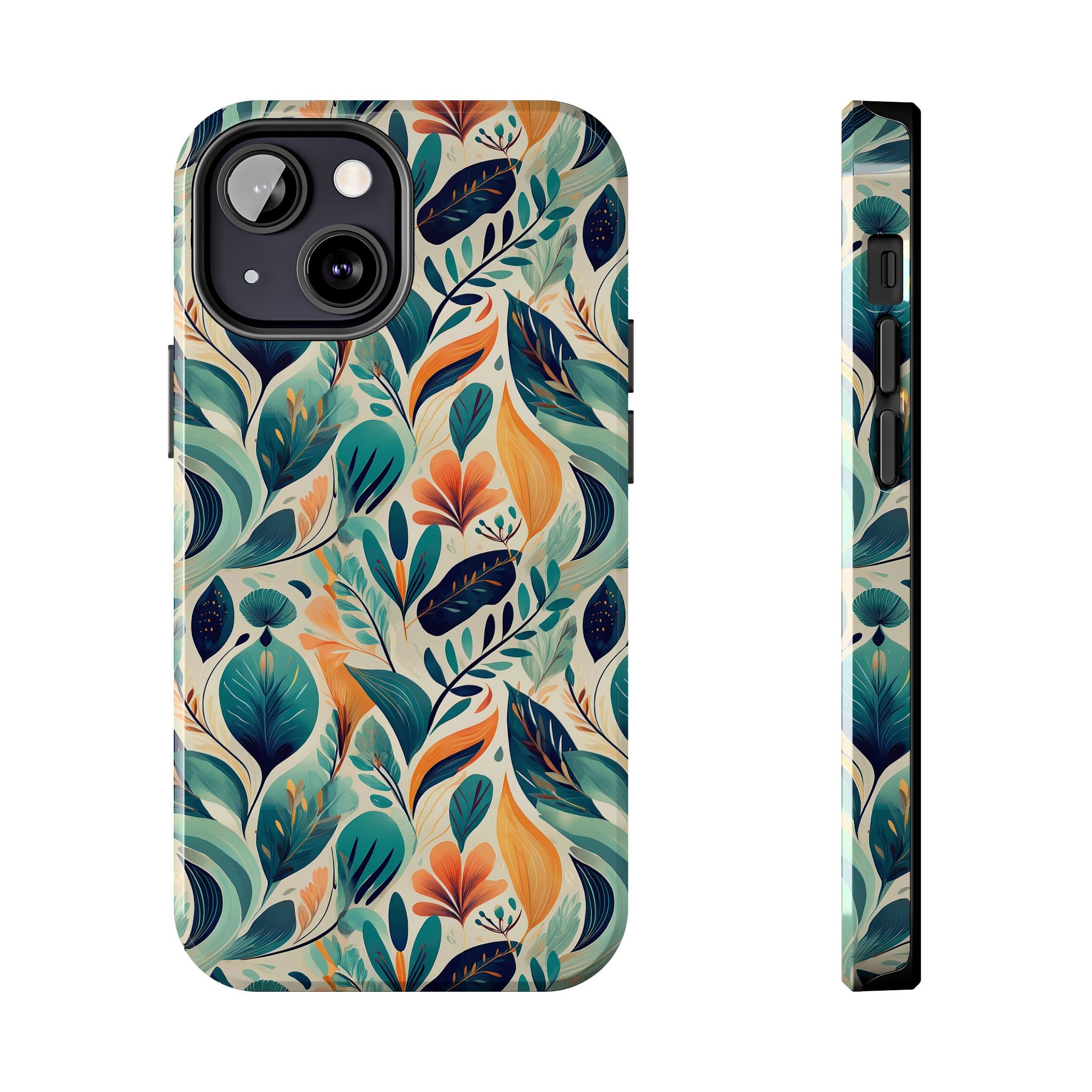 Floral Harmony Cascade iPhone Tough Phone Cases – Superior Protection, Shock Dispersion & Wireless Charging Compatible