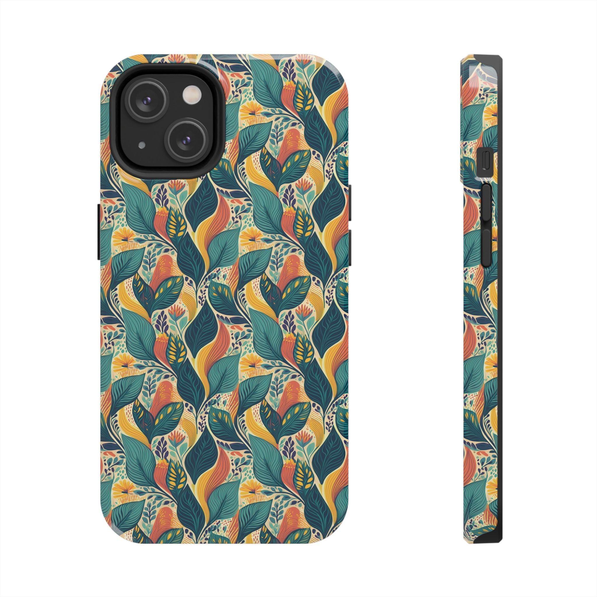 Autumn Symphony Botanicals iPhone Tough Phone Cases – Superior Protection, Shock Dispersion & Wireless Charging Compatible