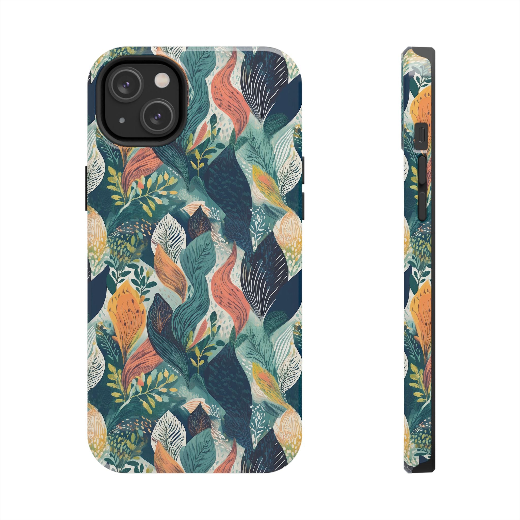 Tropical Twilight Elegance iPhone Tough Phone Cases – Superior Protection, Shock Dispersion & Wireless Charging Compatible