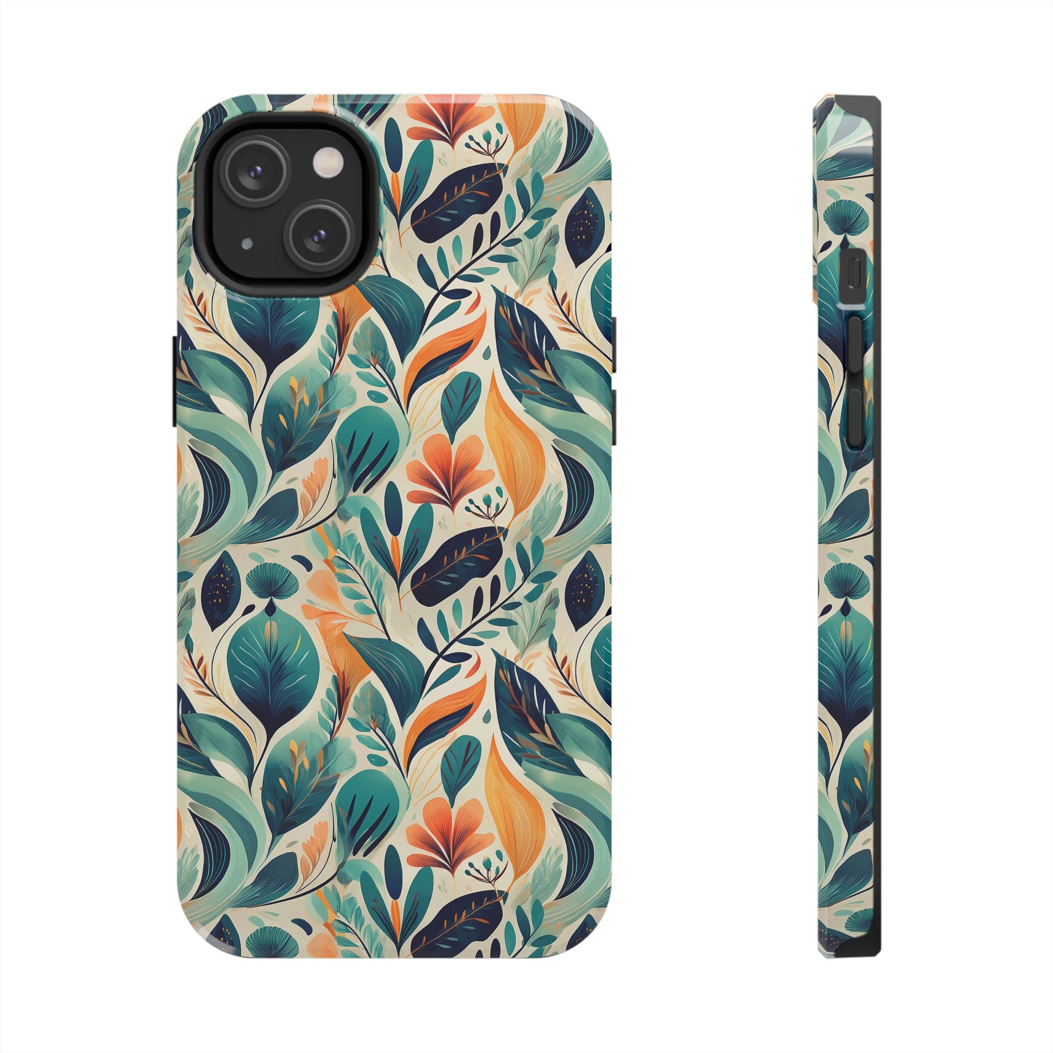 Floral Harmony Cascade iPhone Tough Phone Cases – Superior Protection, Shock Dispersion & Wireless Charging Compatible