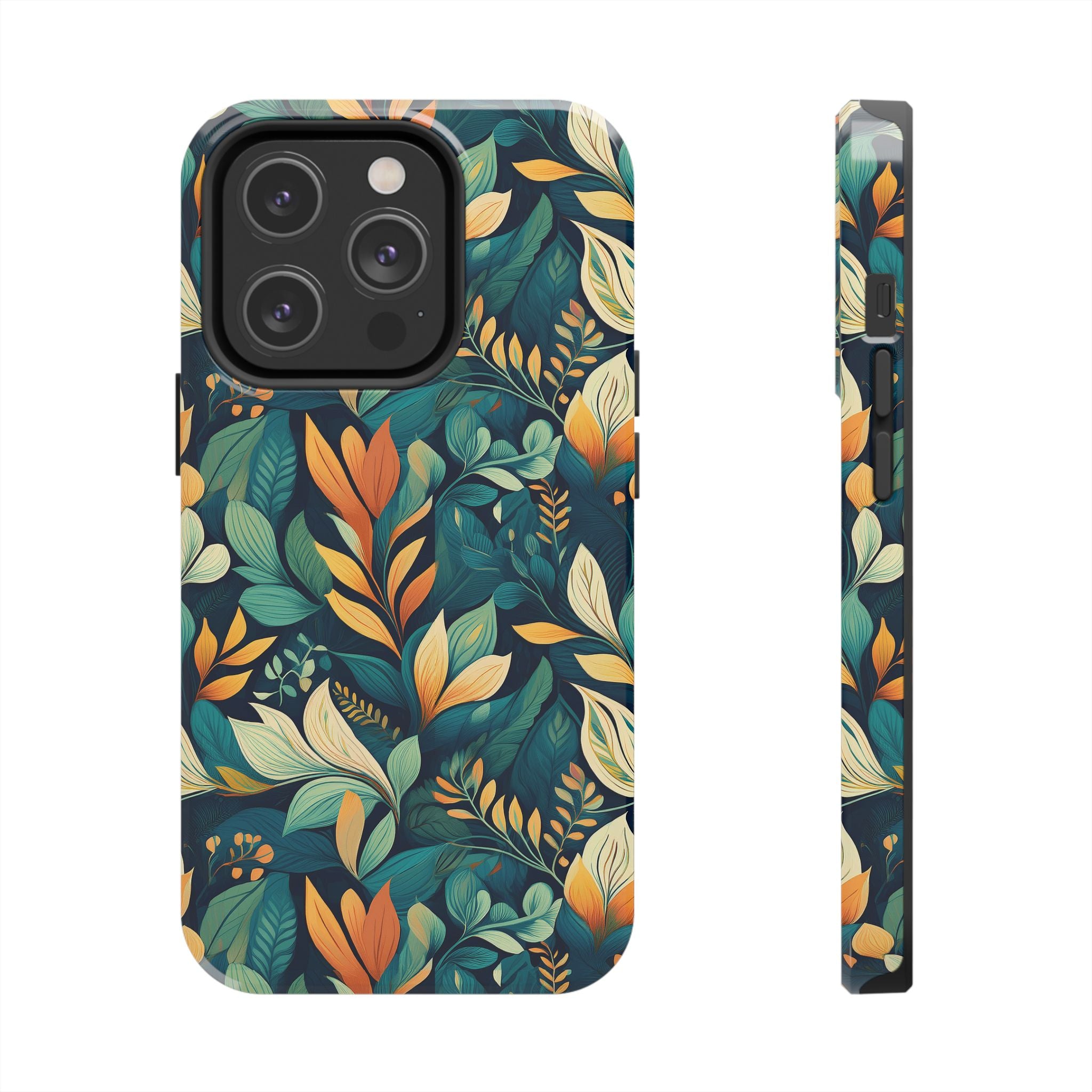 Golden Hour Foliage iPhone Tough Phone Cases – Superior Protection, Shock Dispersion & Wireless Charging Compatible