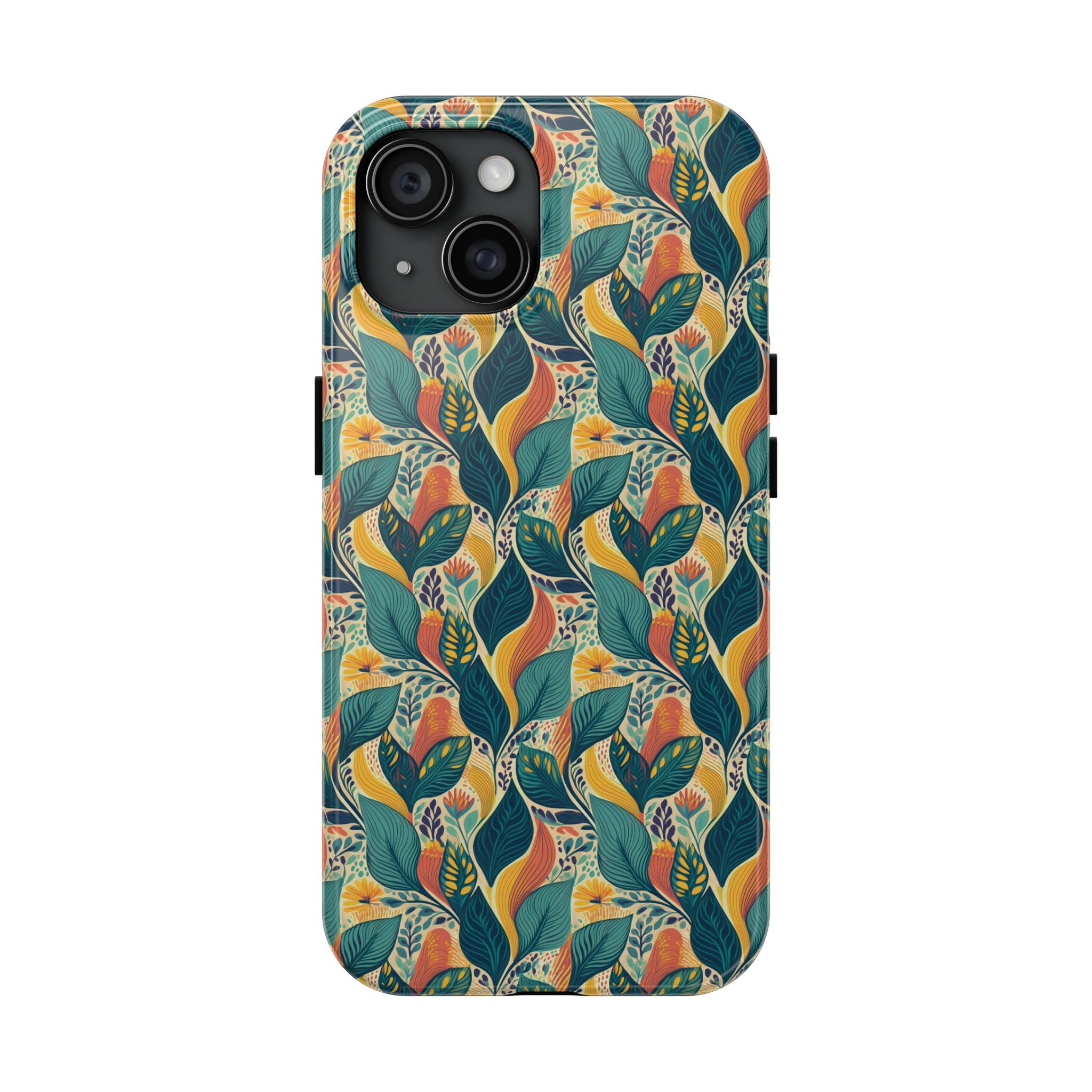 Autumn Symphony Botanicals iPhone Tough Phone Cases – Superior Protection, Shock Dispersion & Wireless Charging Compatible