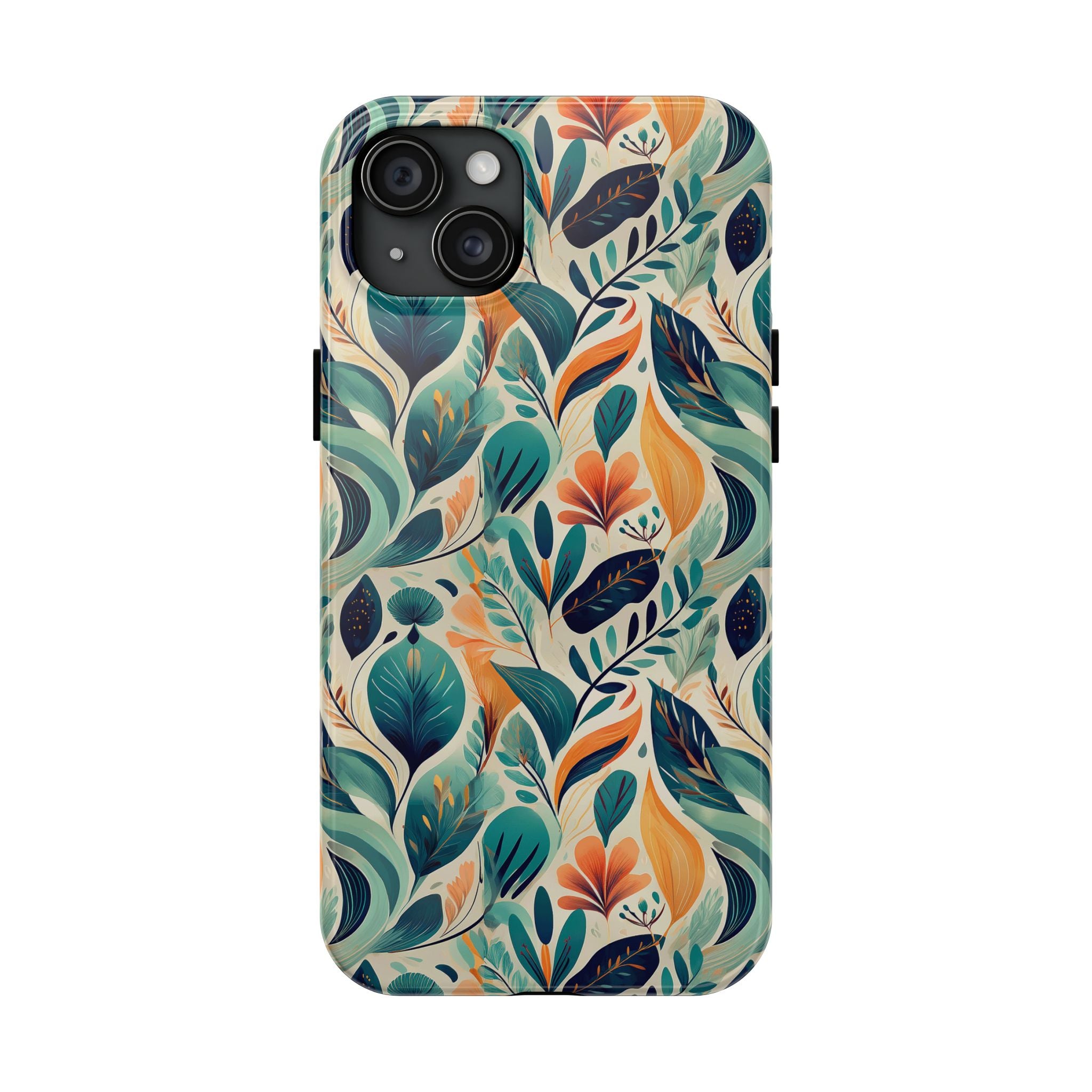 Floral Harmony Cascade iPhone Tough Phone Cases – Superior Protection, Shock Dispersion & Wireless Charging Compatible