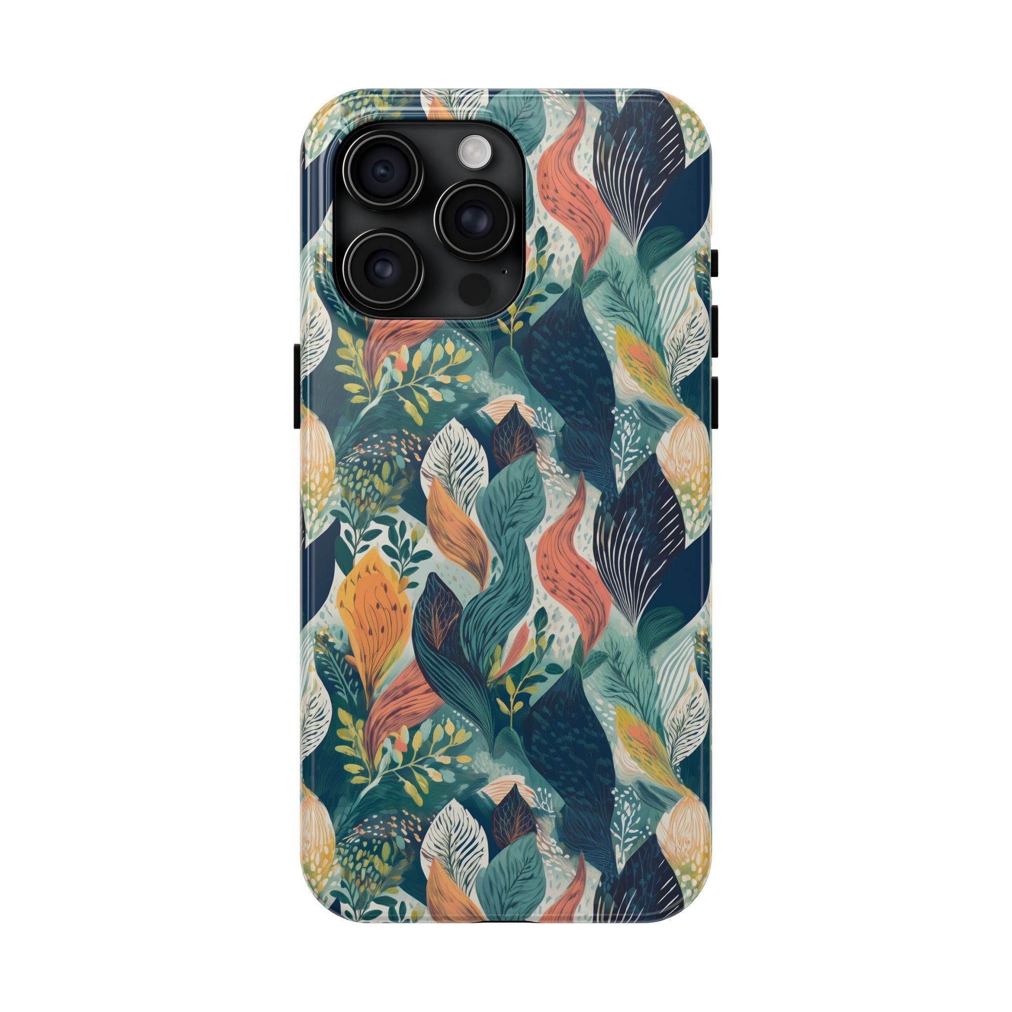 Tropical Twilight Elegance iPhone Tough Phone Cases – Superior Protection, Shock Dispersion & Wireless Charging Compatible