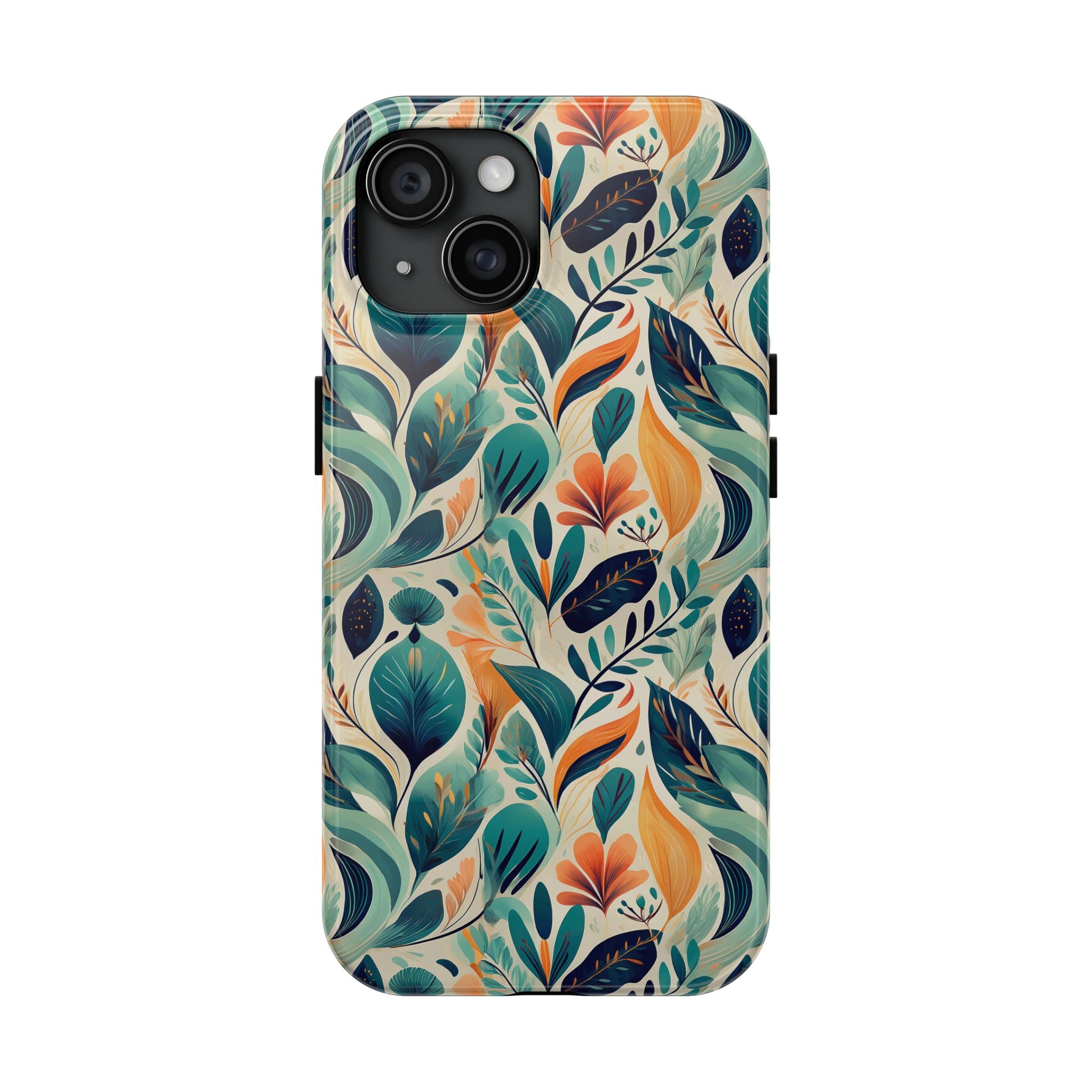 Floral Harmony Cascade iPhone Tough Phone Cases – Superior Protection, Shock Dispersion & Wireless Charging Compatible