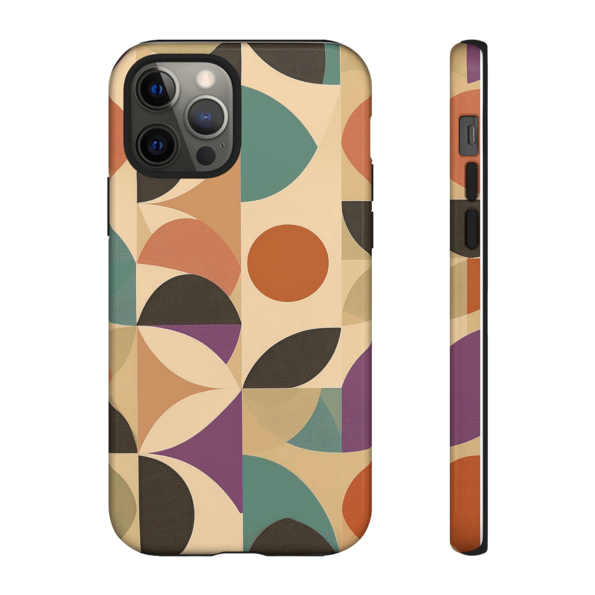 Geometric Abstract iPhone Case – Stylish, Durable Protection with Earthy Tones