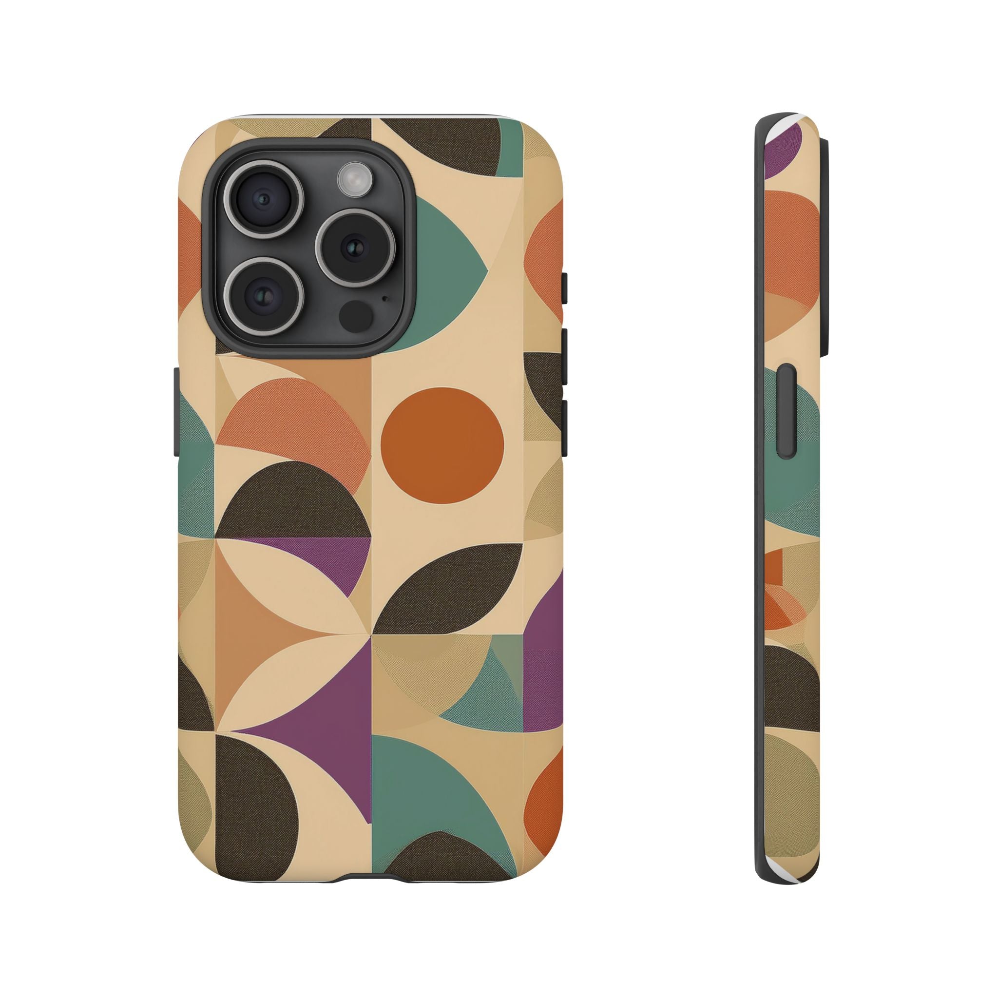 Geometric Abstract iPhone Case – Stylish, Durable Protection with Earthy Tones