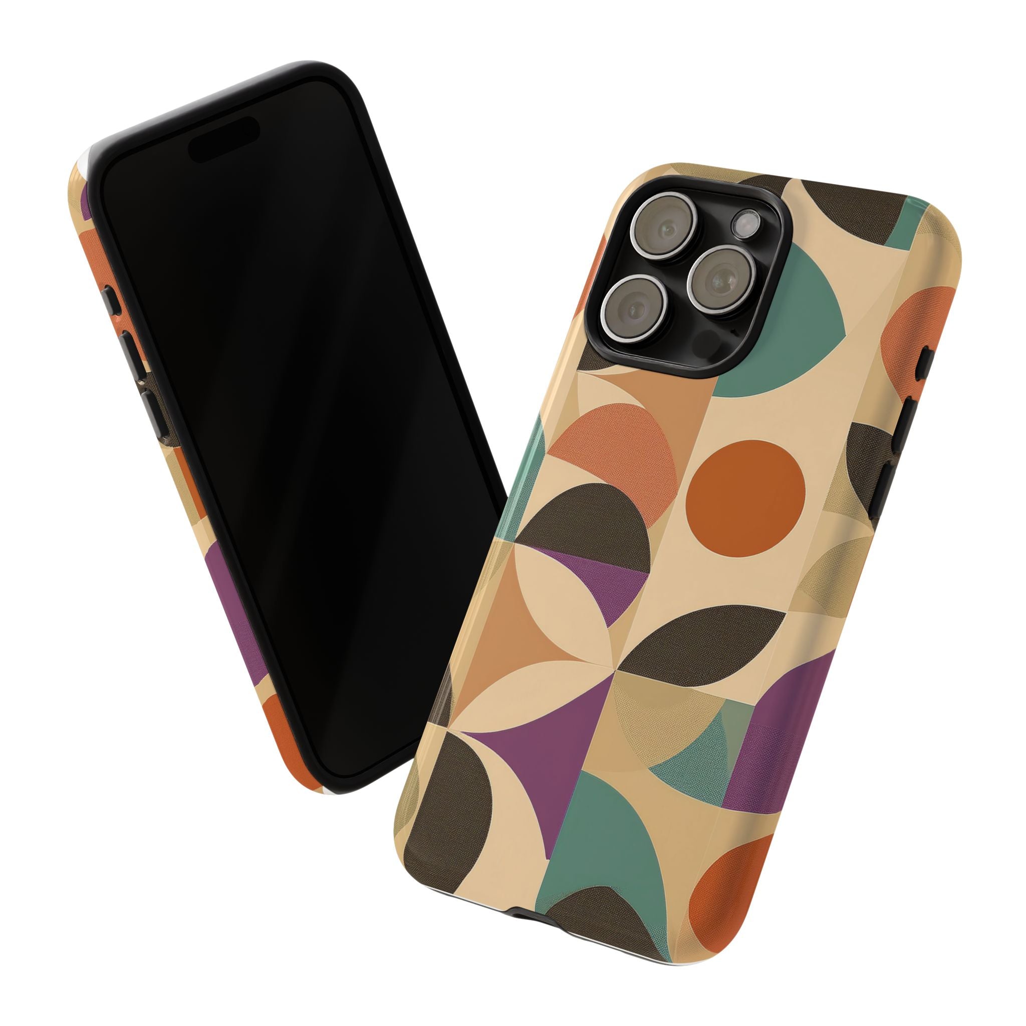 Geometric Abstract iPhone Case – Stylish, Durable Protection with Earthy Tones