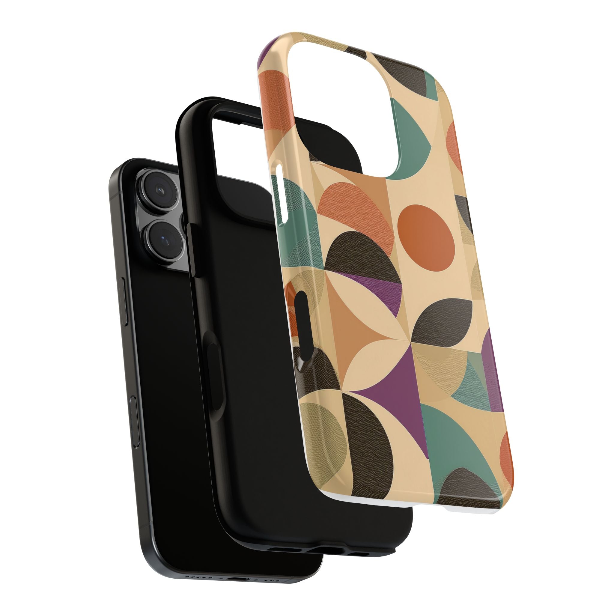 Geometric Abstract iPhone Case – Stylish, Durable Protection with Earthy Tones