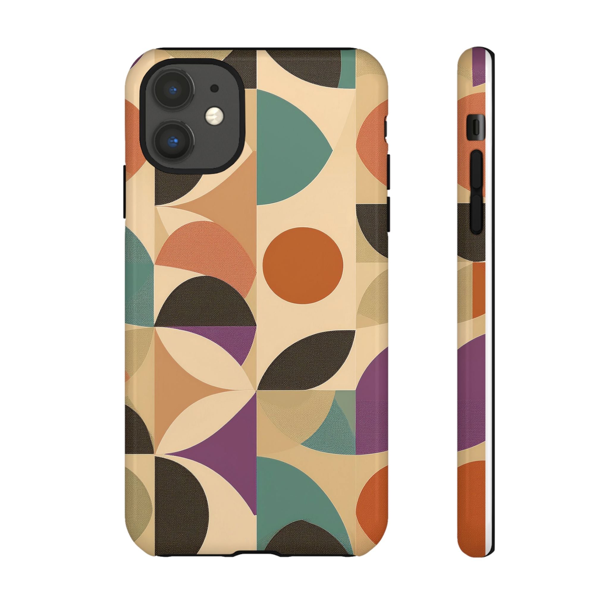 Geometric Abstract iPhone Case – Stylish, Durable Protection with Earthy Tones