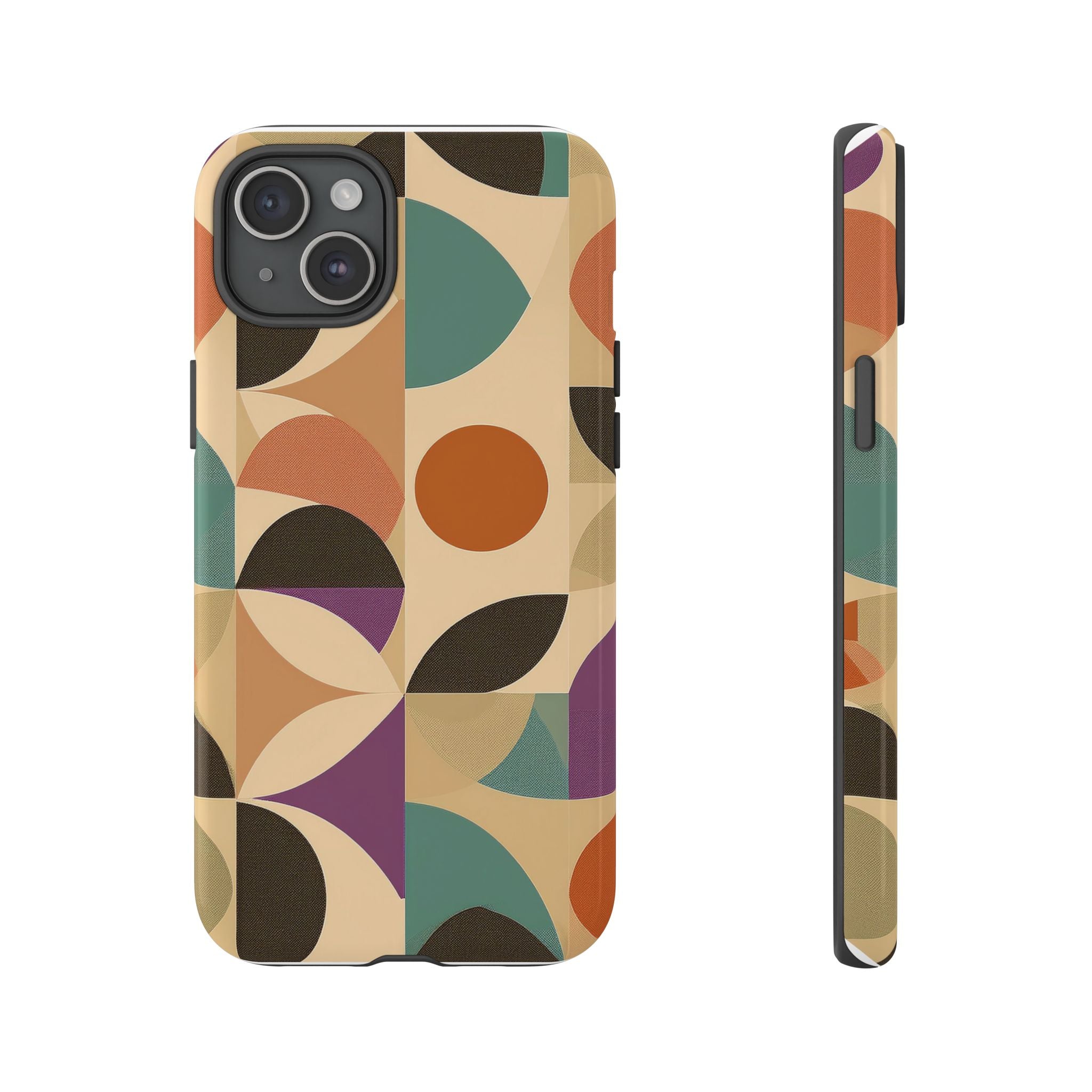 Geometric Abstract iPhone Case – Stylish, Durable Protection with Earthy Tones