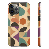 Geometric Abstract iPhone Case – Stylish, Durable Protection with Earthy Tones