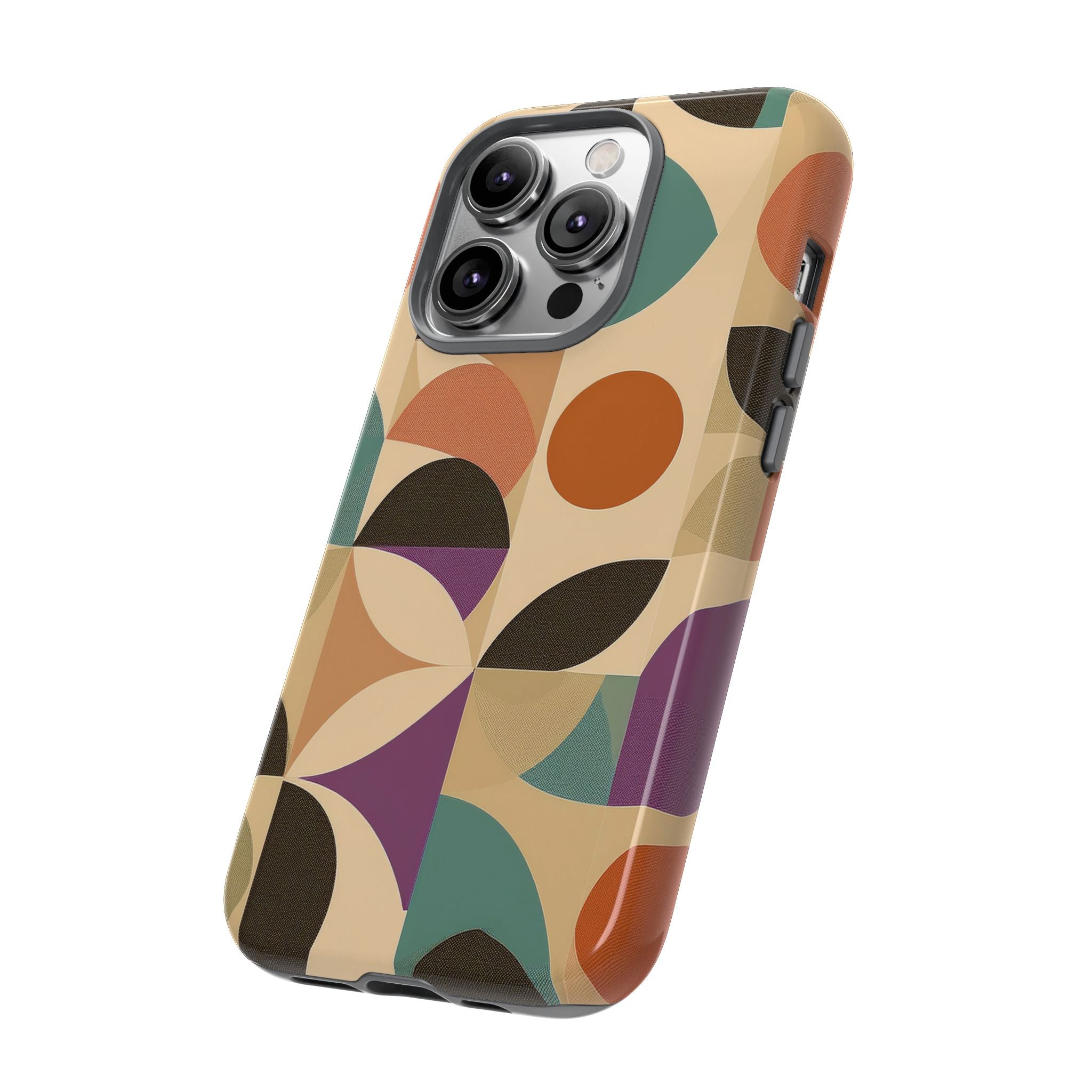 Geometric Abstract iPhone Case – Stylish, Durable Protection with Earthy Tones