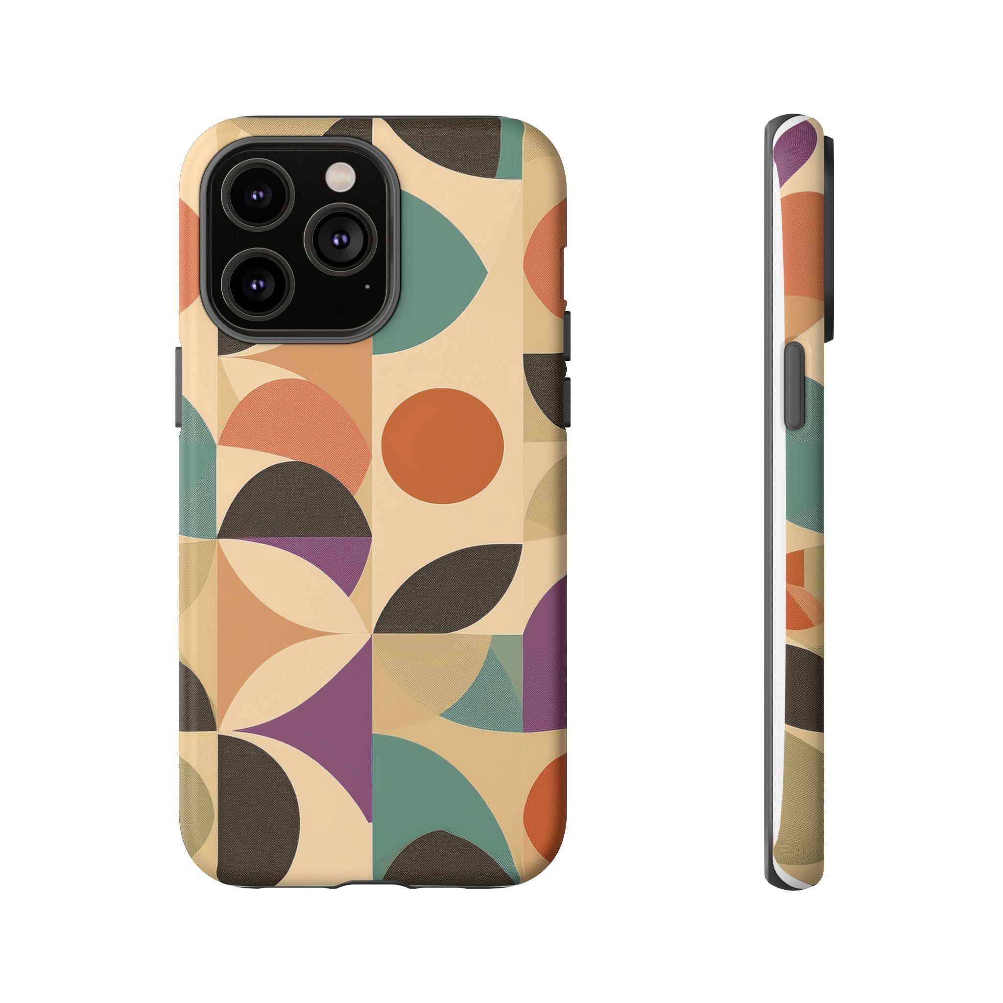 Geometric Abstract iPhone Case – Stylish, Durable Protection with Earthy Tones