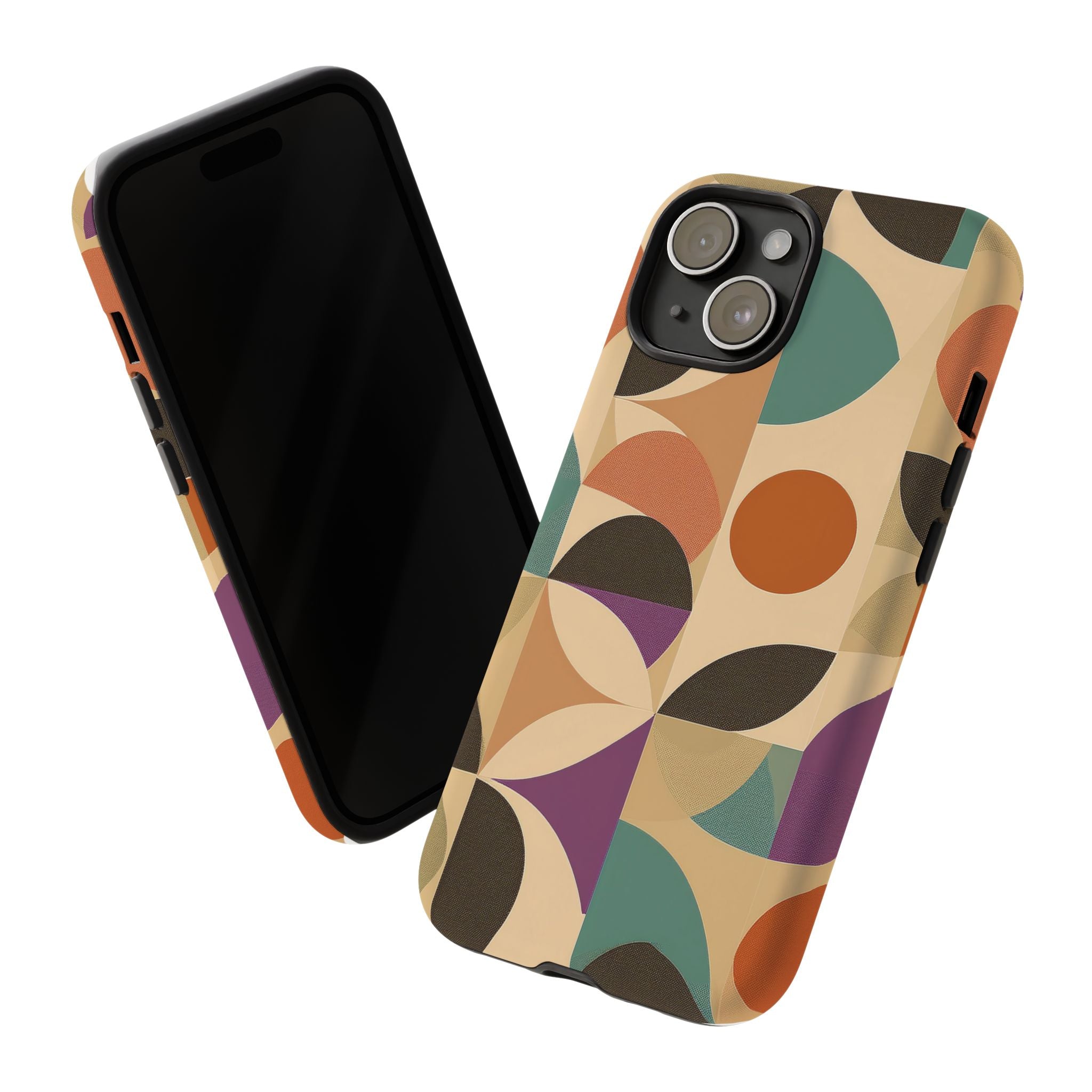 Geometric Abstract iPhone Case – Stylish, Durable Protection with Earthy Tones