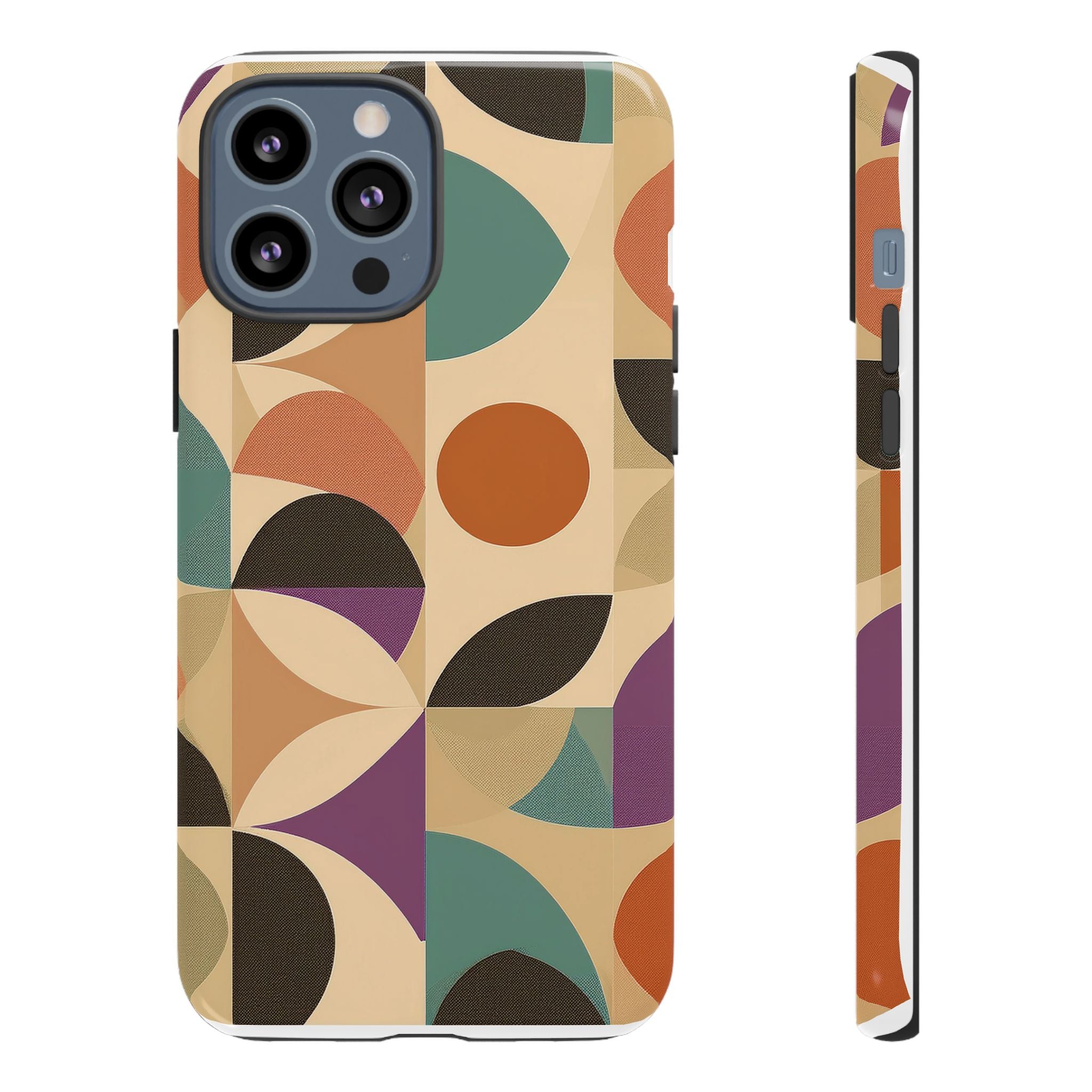 Geometric Abstract iPhone Case – Stylish, Durable Protection with Earthy Tones