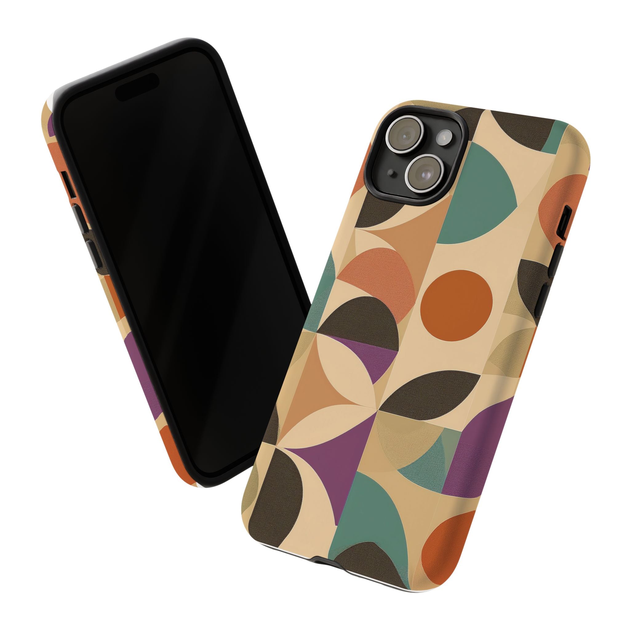 Geometric Abstract iPhone Case – Stylish, Durable Protection with Earthy Tones