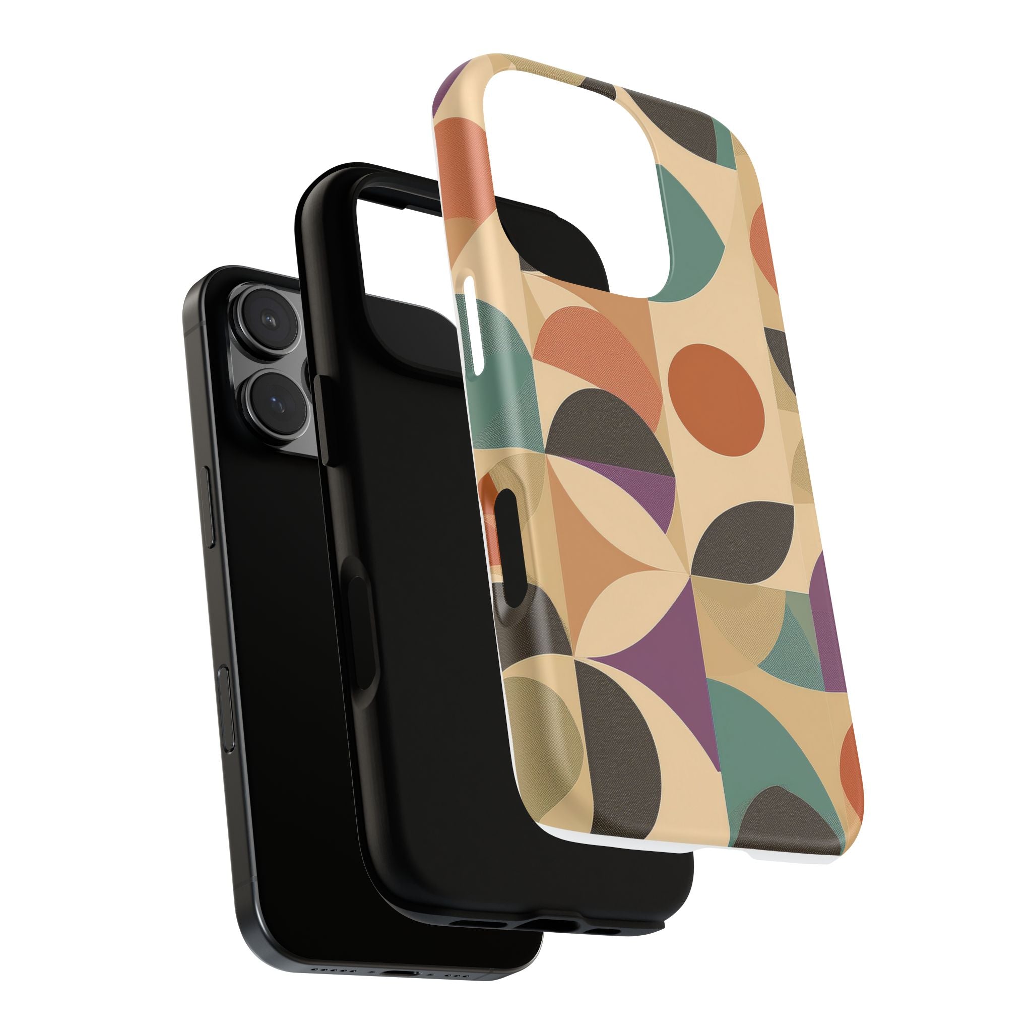 Geometric Abstract iPhone Case – Stylish, Durable Protection with Earthy Tones