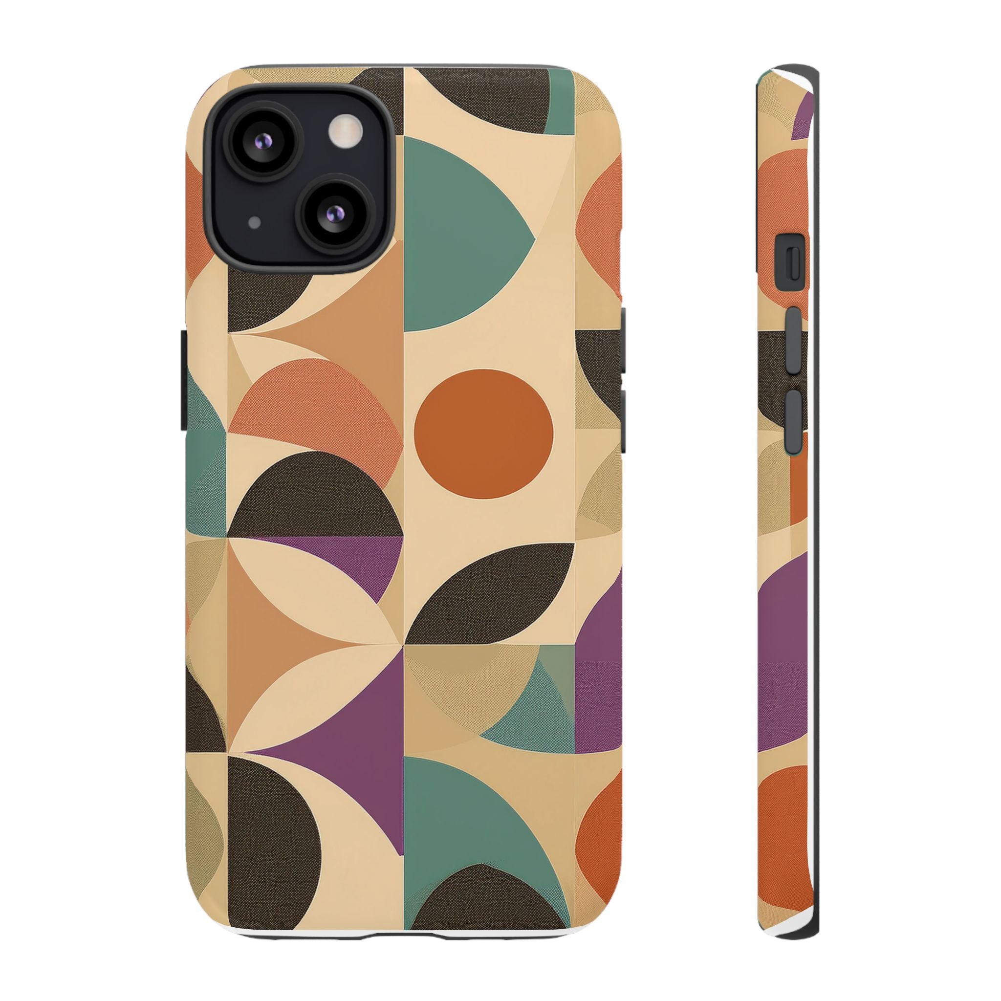 Geometric Abstract iPhone Case – Stylish, Durable Protection with Earthy Tones