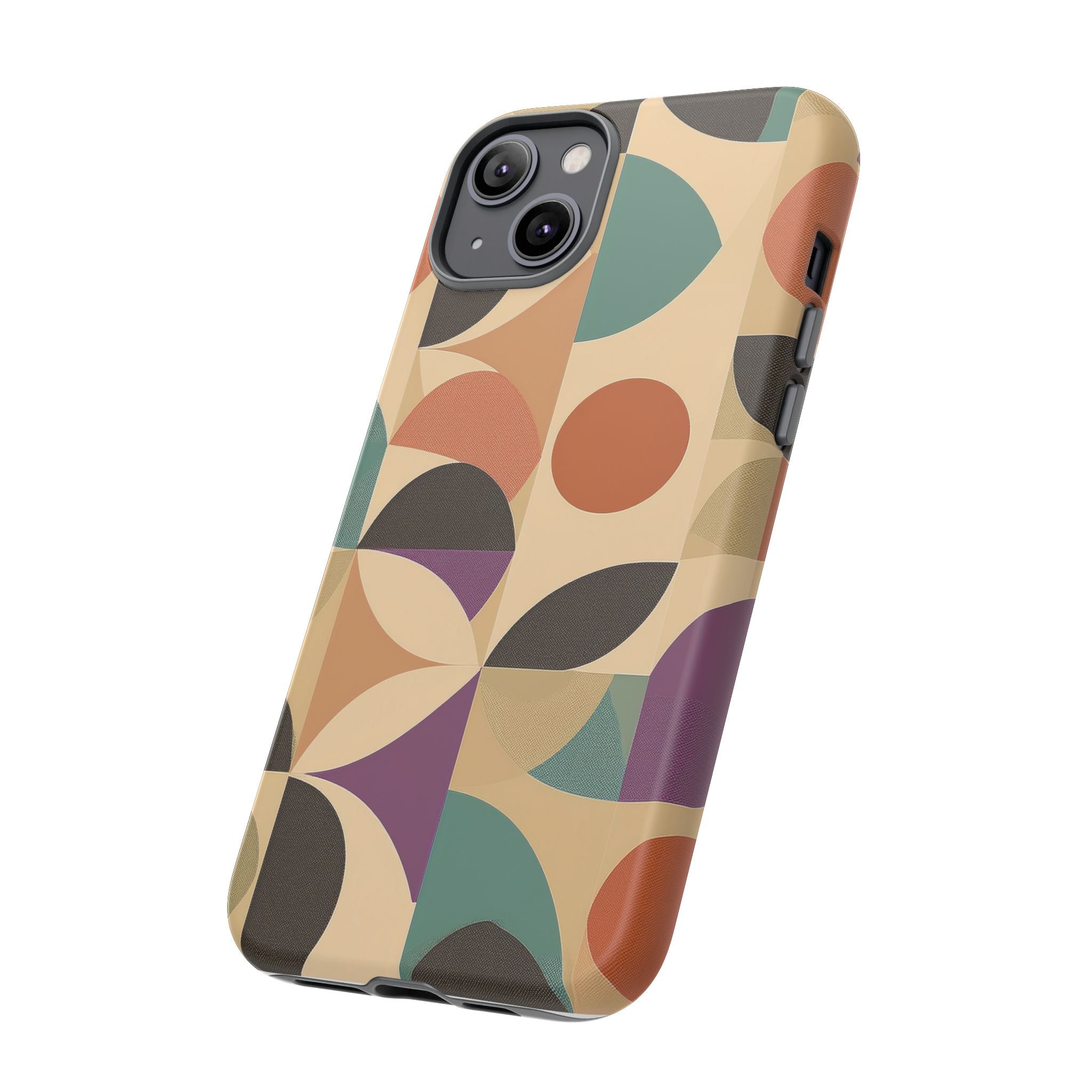 Geometric Abstract iPhone Case – Stylish, Durable Protection with Earthy Tones