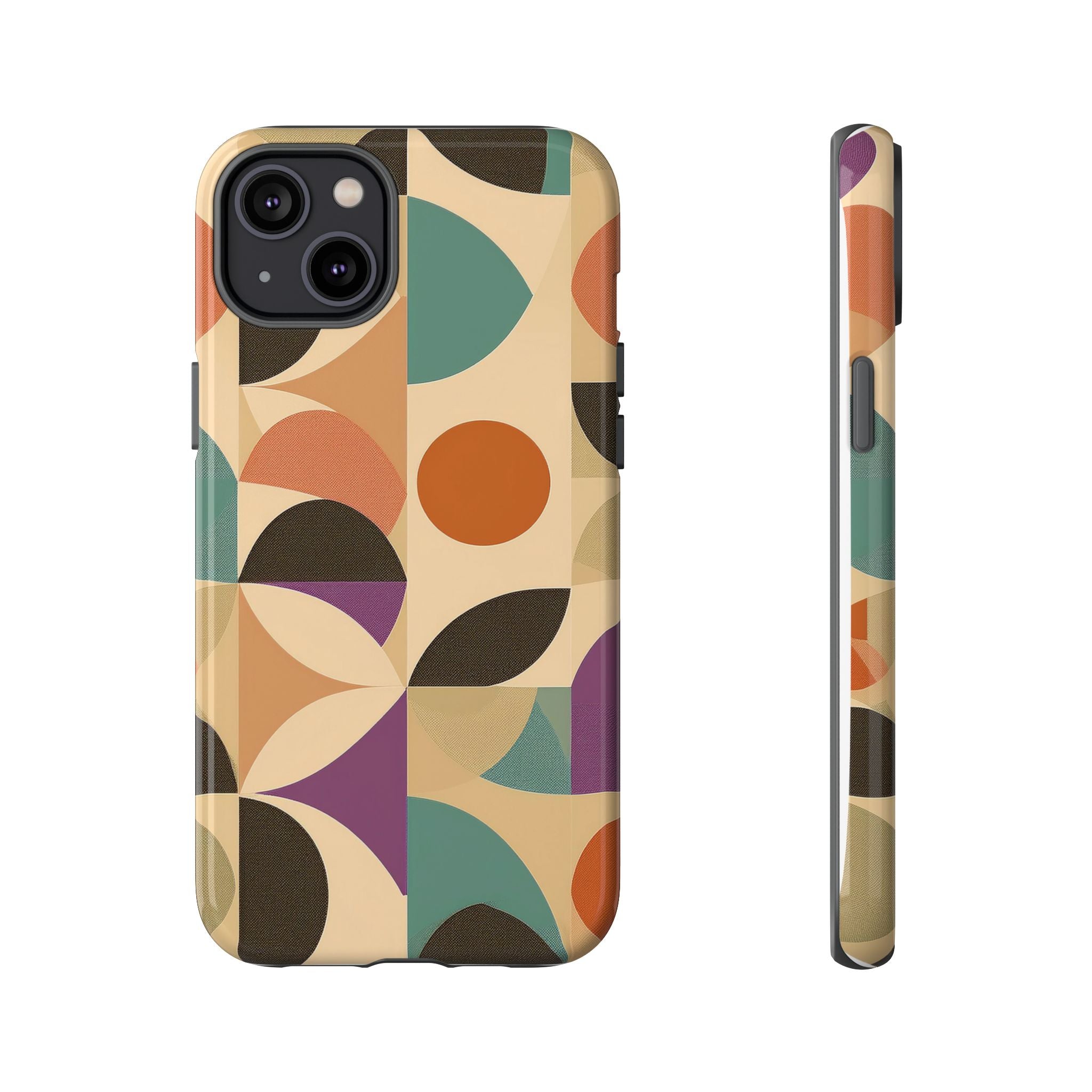 Geometric Abstract iPhone Case – Stylish, Durable Protection with Earthy Tones