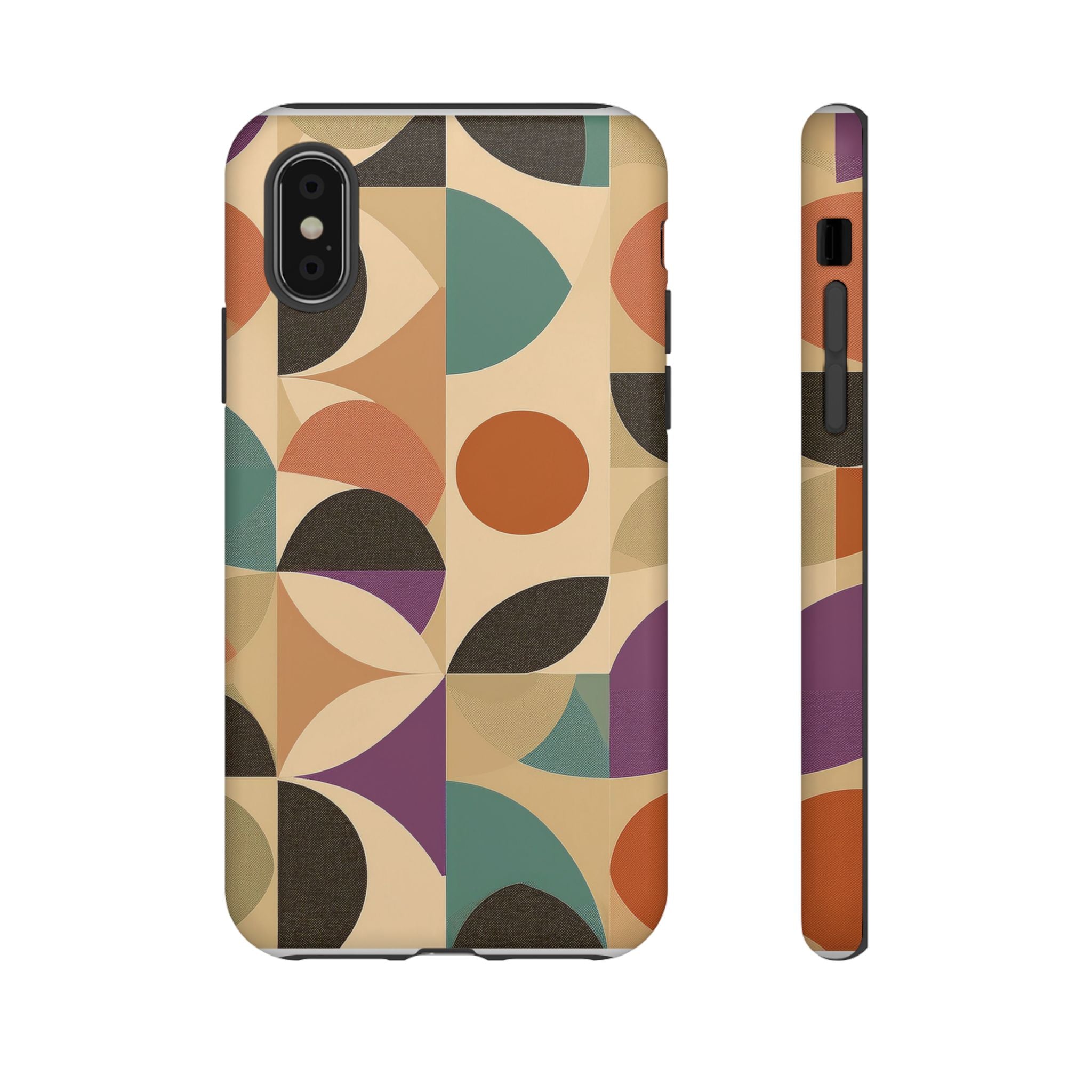 Geometric Abstract iPhone Case – Stylish, Durable Protection with Earthy Tones