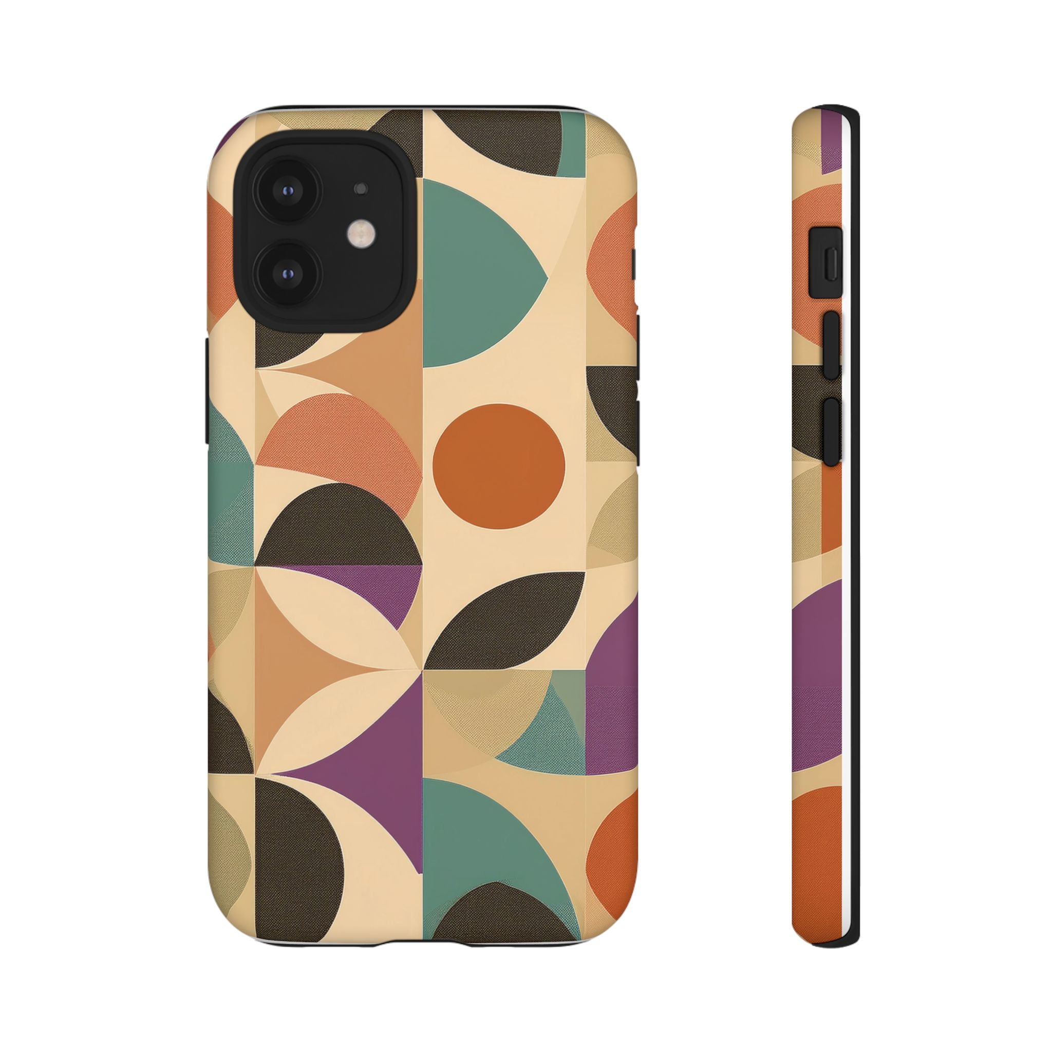 Geometric Abstract iPhone Case – Stylish, Durable Protection with Earthy Tones