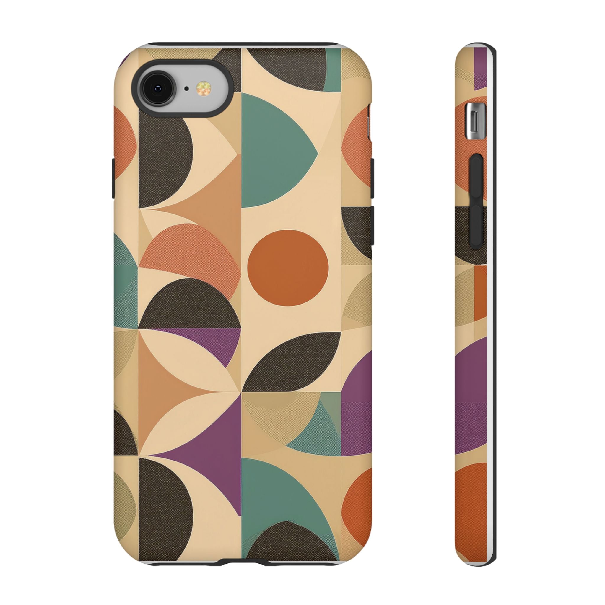 Geometric Abstract iPhone Case – Stylish, Durable Protection with Earthy Tones